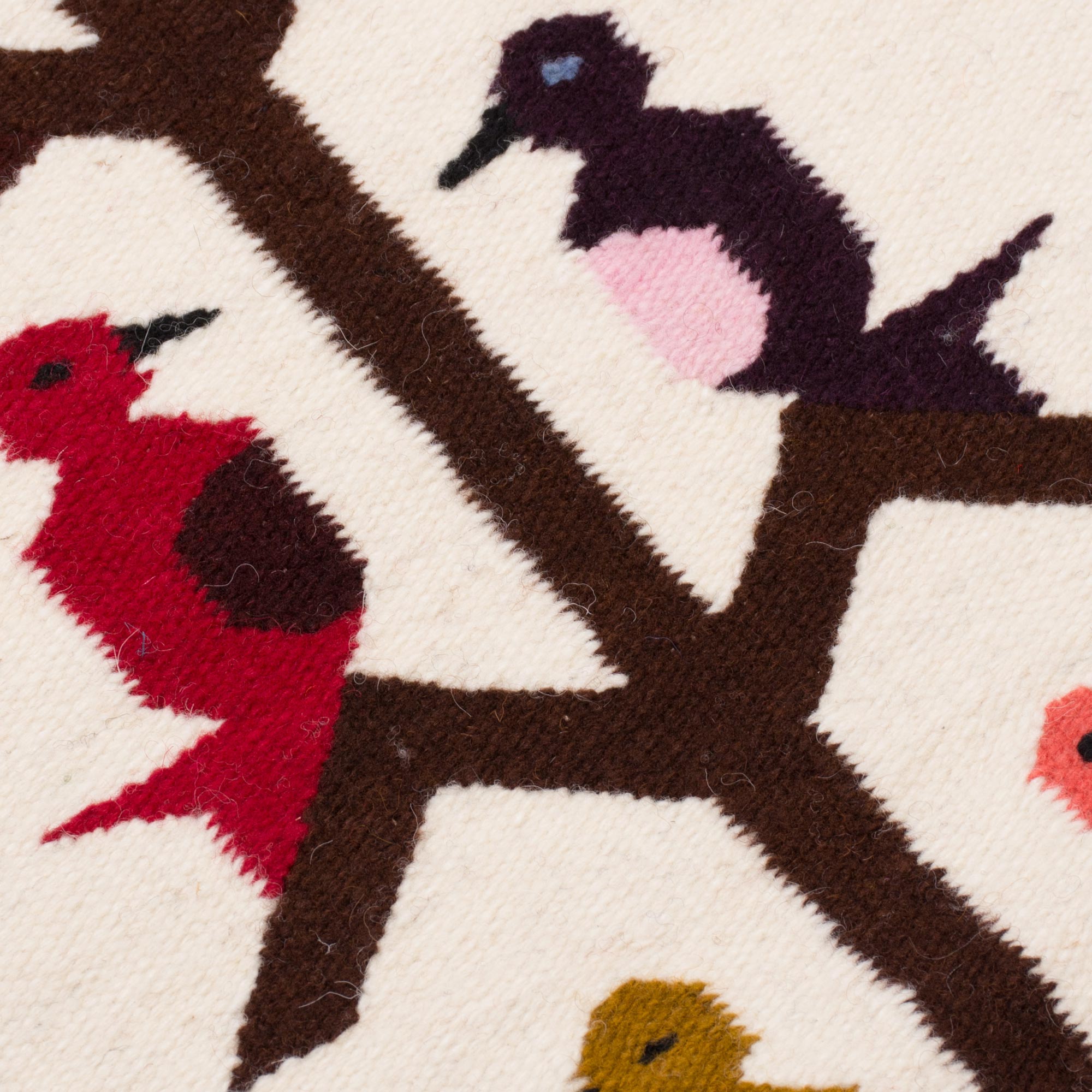 Premium Fair Trade Hummingbird Wool Tapestry - Winter Andean Art