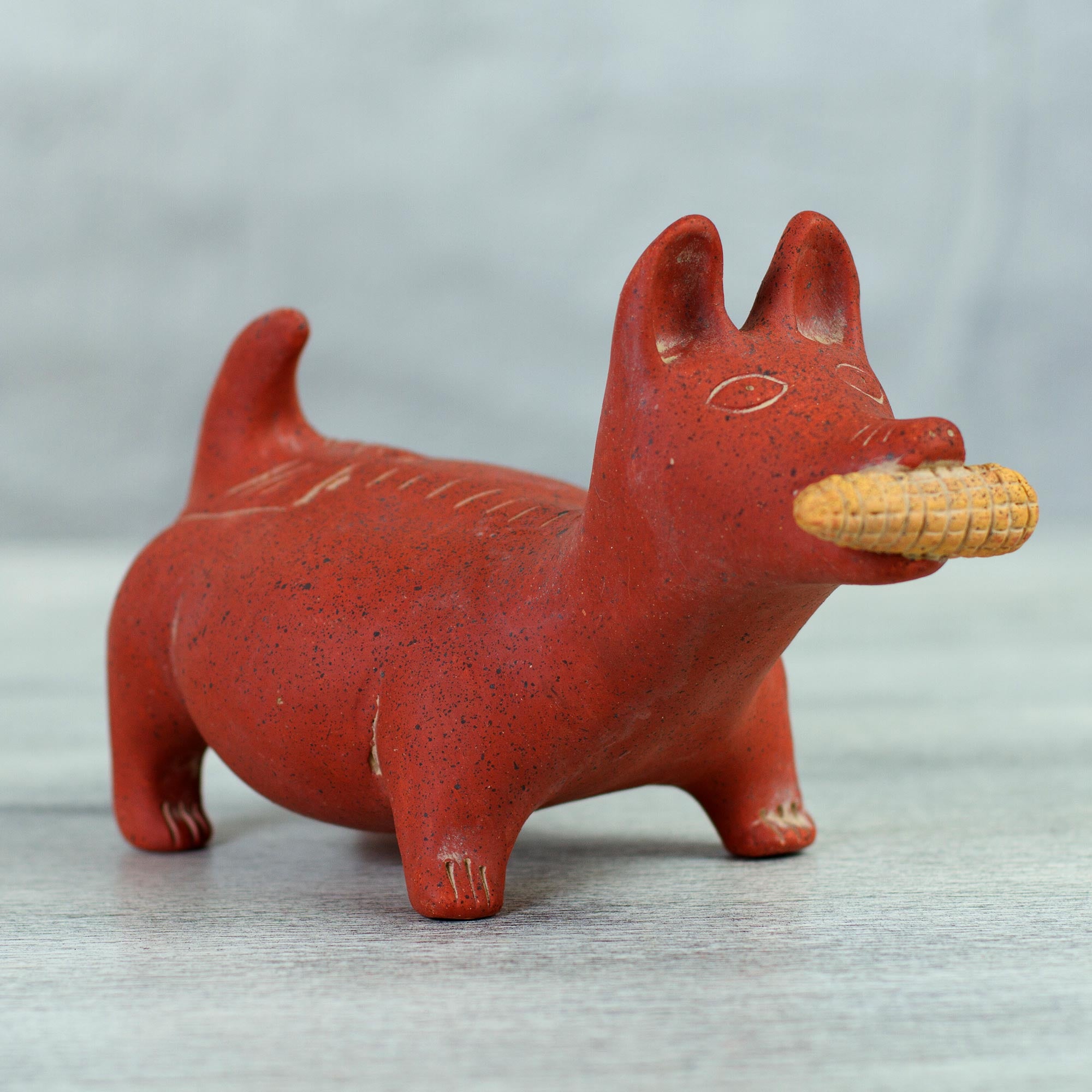 Premium Colima Dog Sculpture - Authentic Mexican Ceramic Artifact