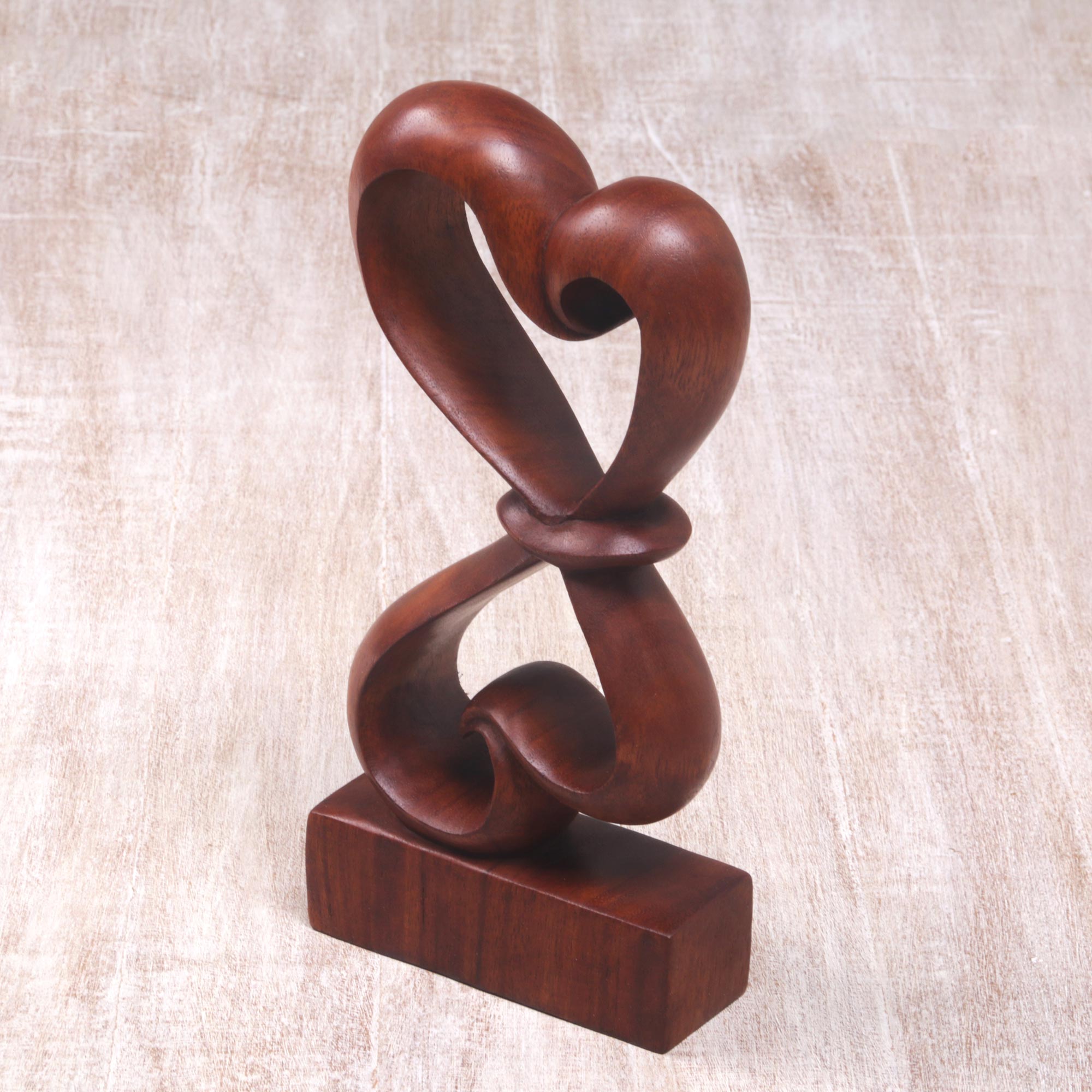 Premium Heartfelt Infinity Wood Sculpture