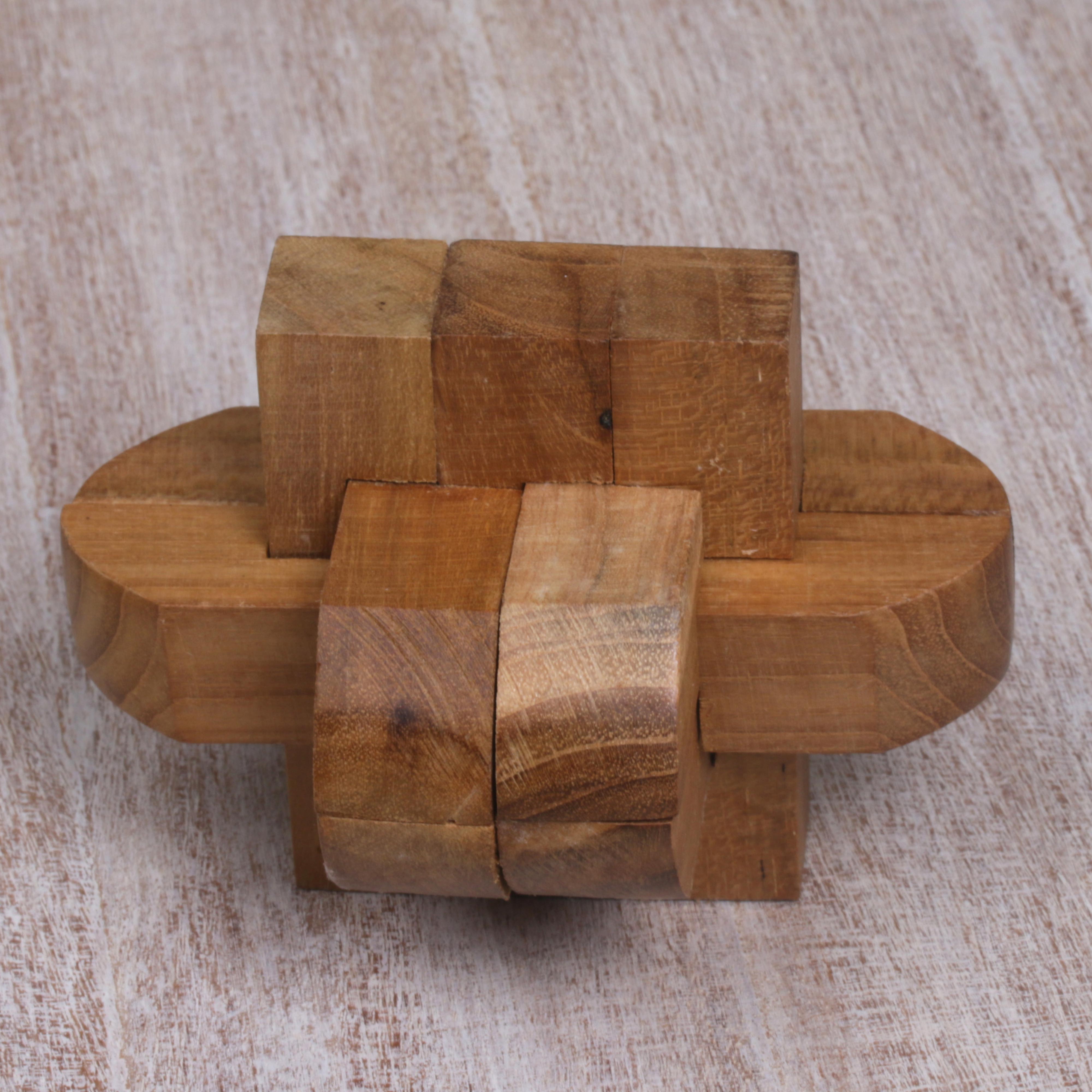 Premium Handcrafted Upcycled Teak Wood Puzzle – Java Artisan Collection