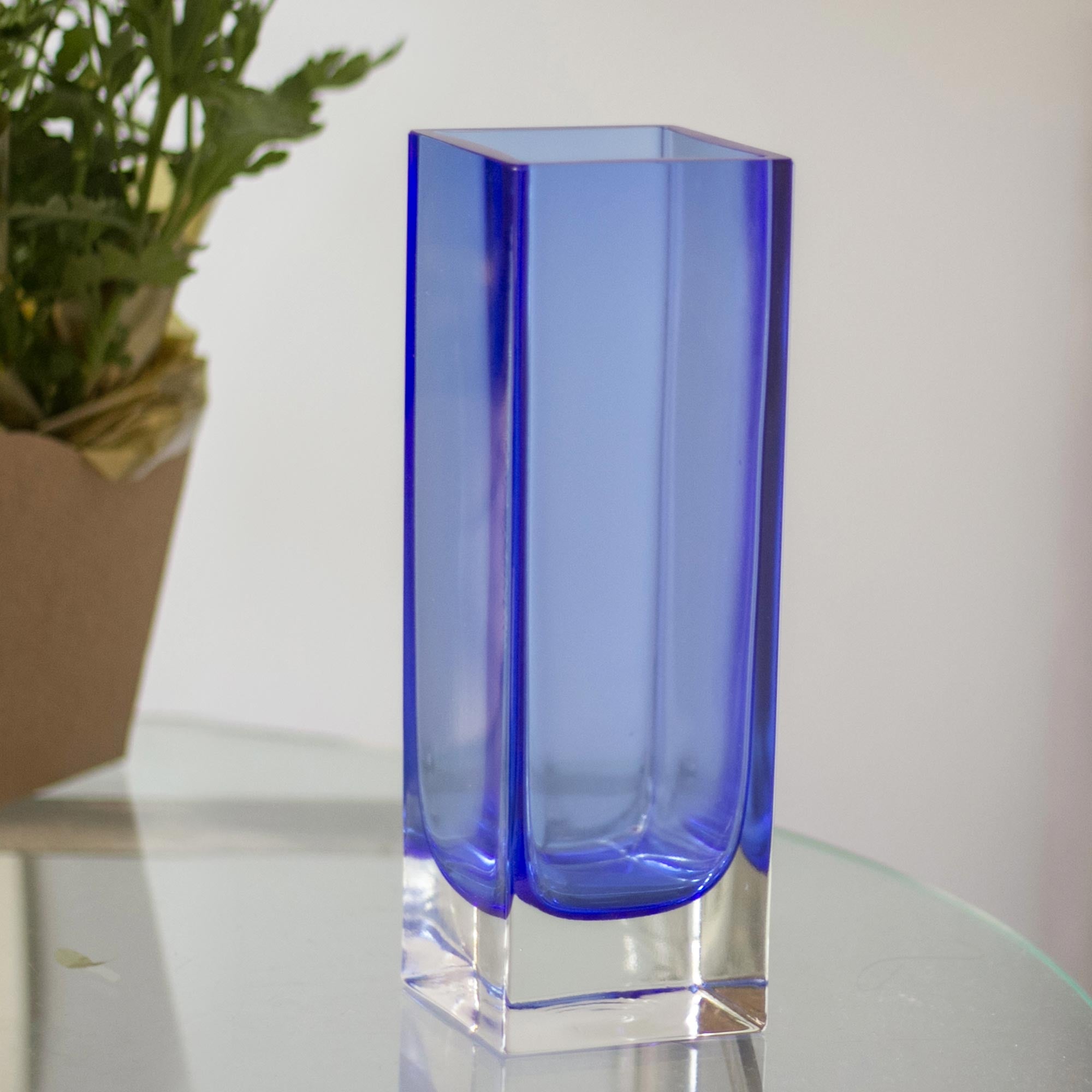 Premium Radiance Blue Murano Glass Vase - Handcrafted Elegance