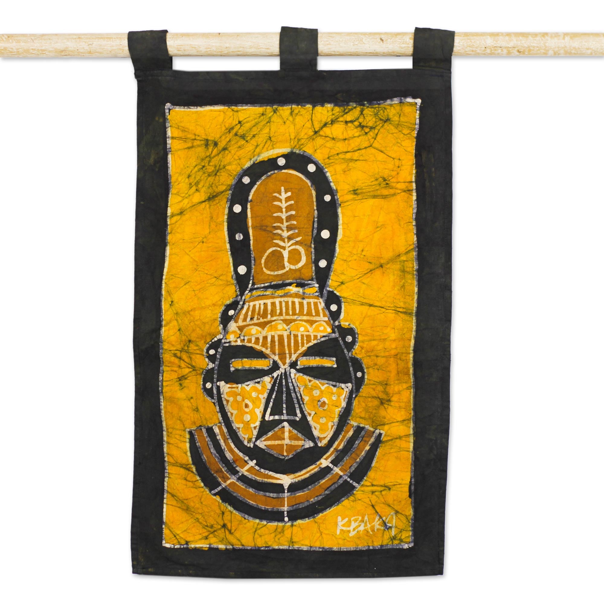 Premium Aya African Mask Wall Art – Handcrafted Cotton Batik Hanging