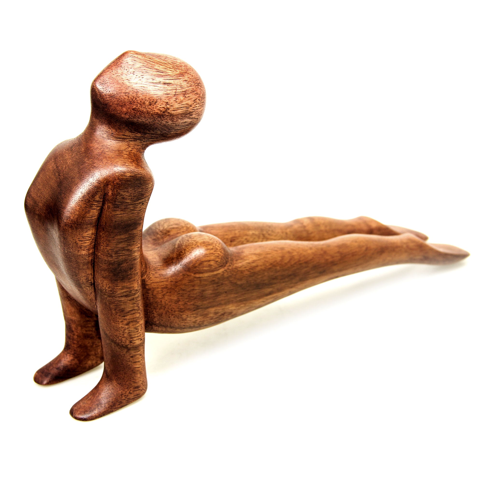Premium Yoga Cobra Pose Sculpture - Handcrafted Wood Art