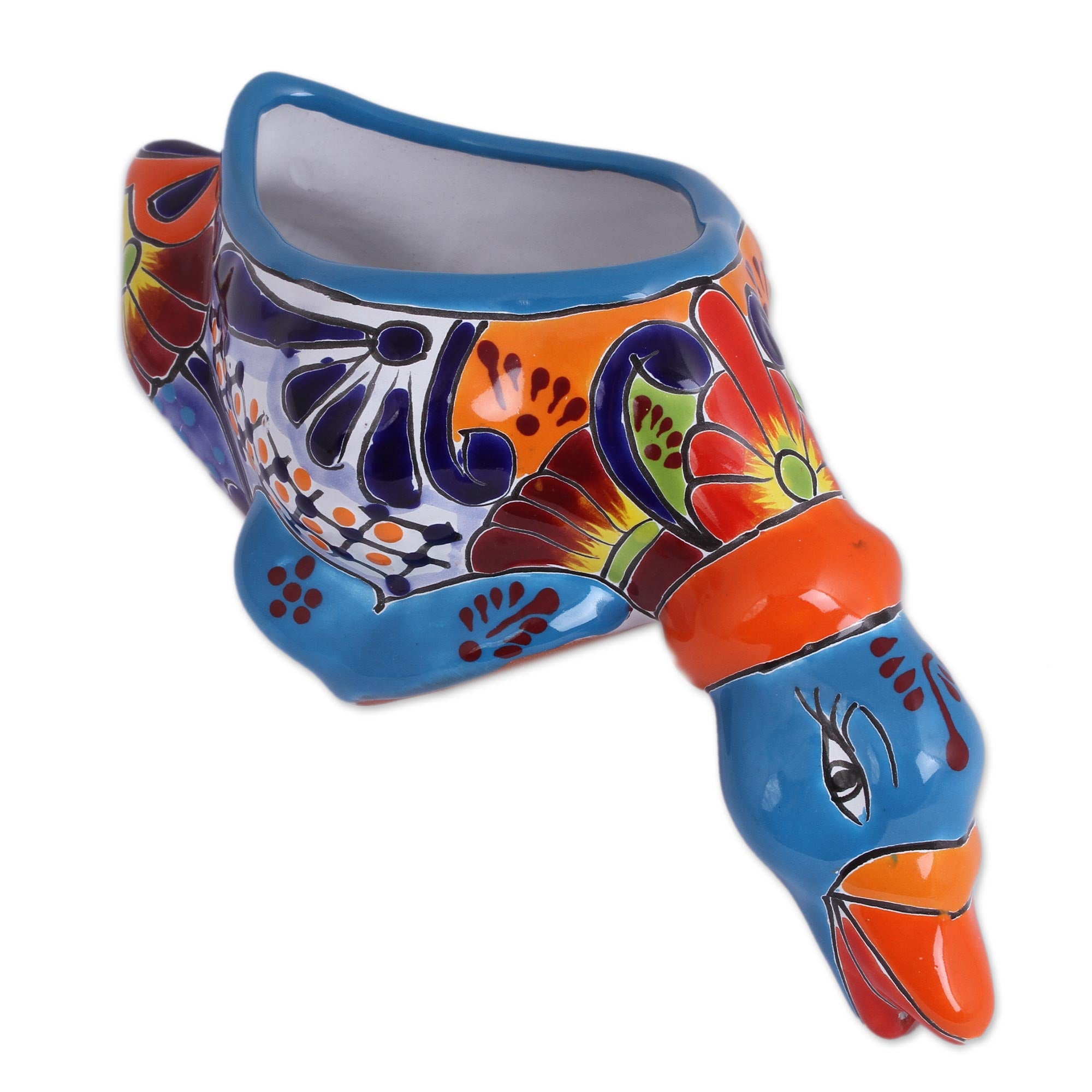 Premium Hand-Painted Ceramic Duck Flower Pot - Mexican Artisan Crafted