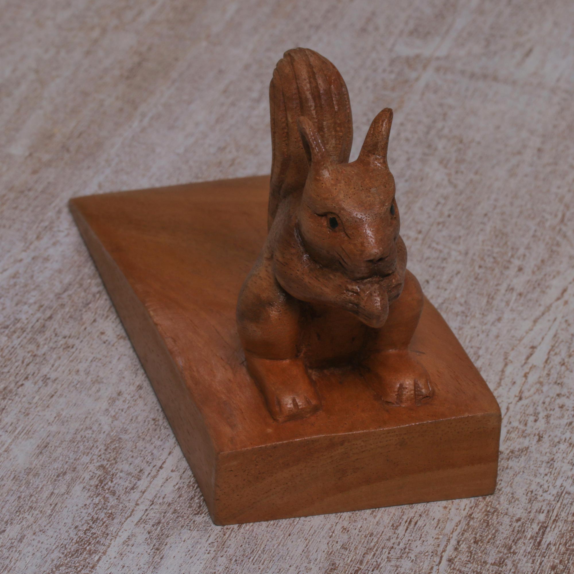 Premium Handcrafted Squirrel Wood Doorstop - Unique Home Decor