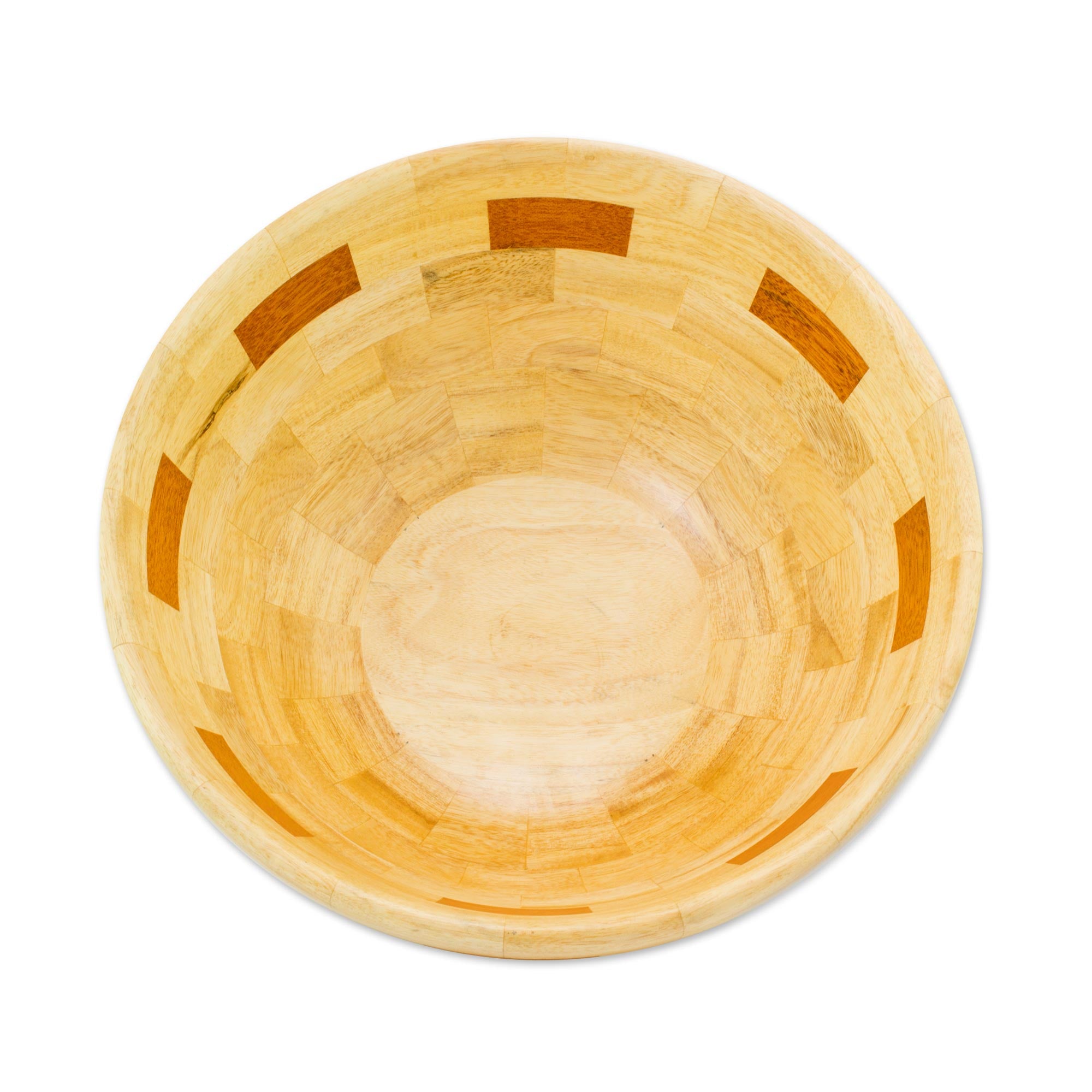 Premium Handcrafted Mahogany & Palo Blanco Wood Bowl - Artisan Design