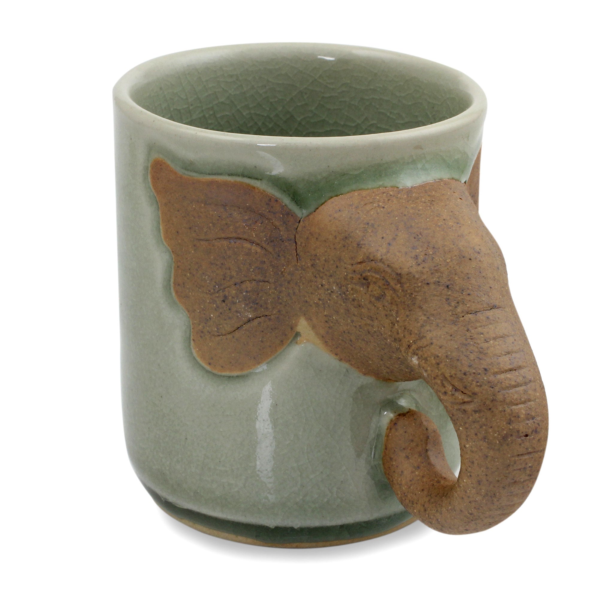 Premium Celadon Ceramic Elephant Mug – Ultimate Thai-Inspired Design