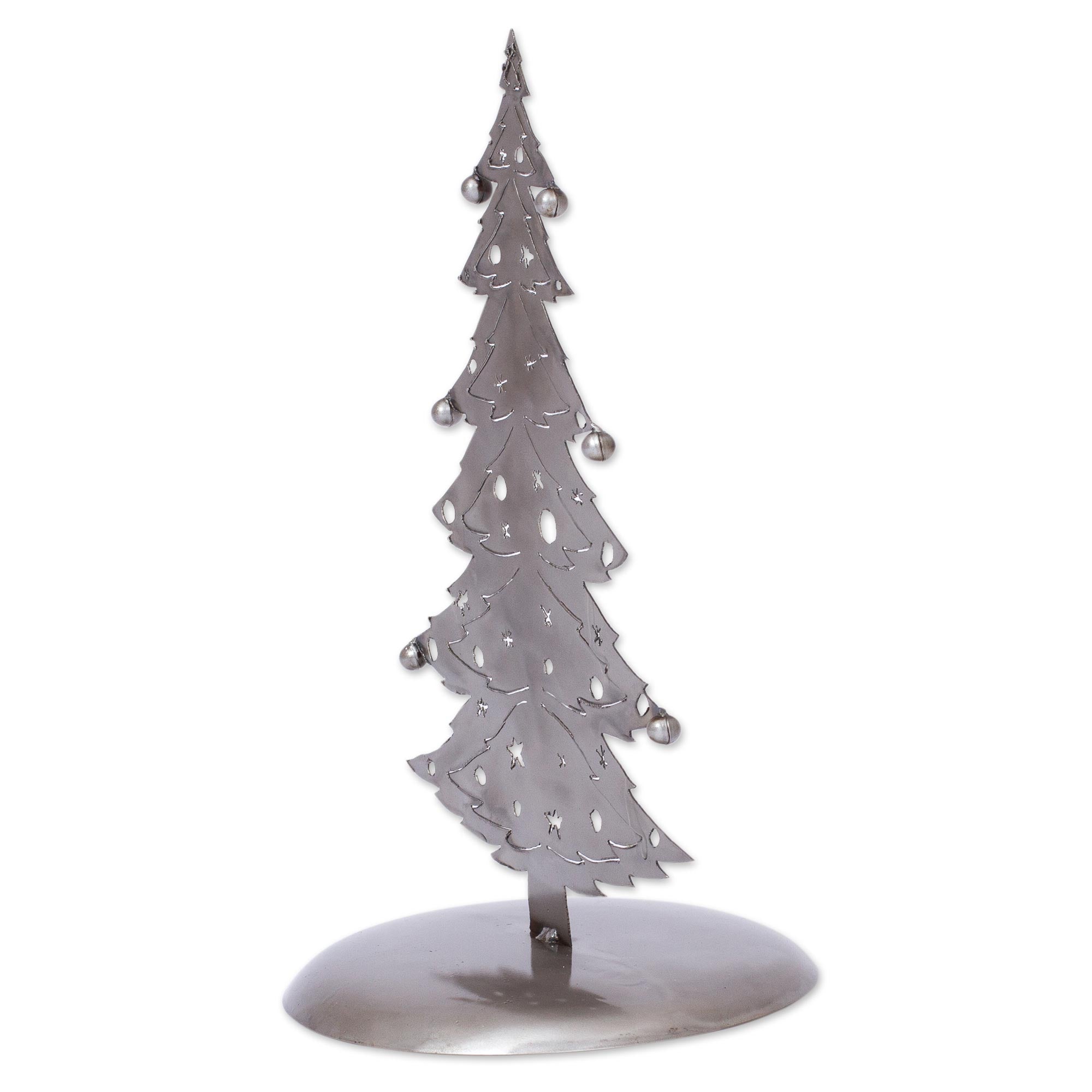 Premium Recycled Metal Christmas Tree Sculpture - Handcrafted in Mexico