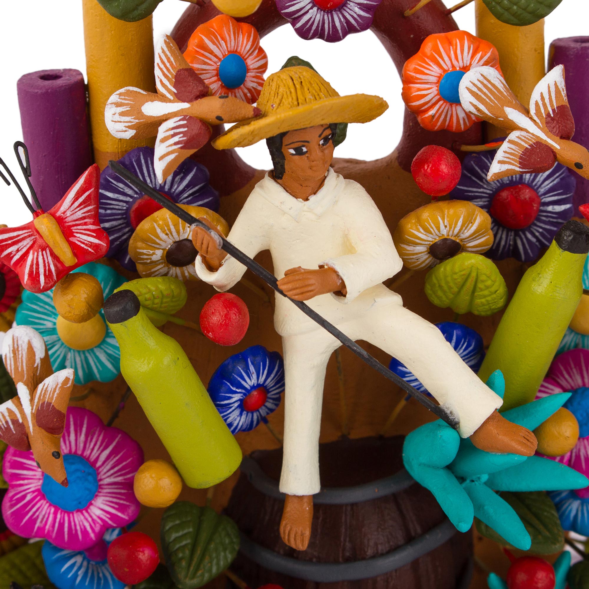 Premium Hand-Painted Agave & Tequila Ceramic Sculpture – Mexican Artisan Craft