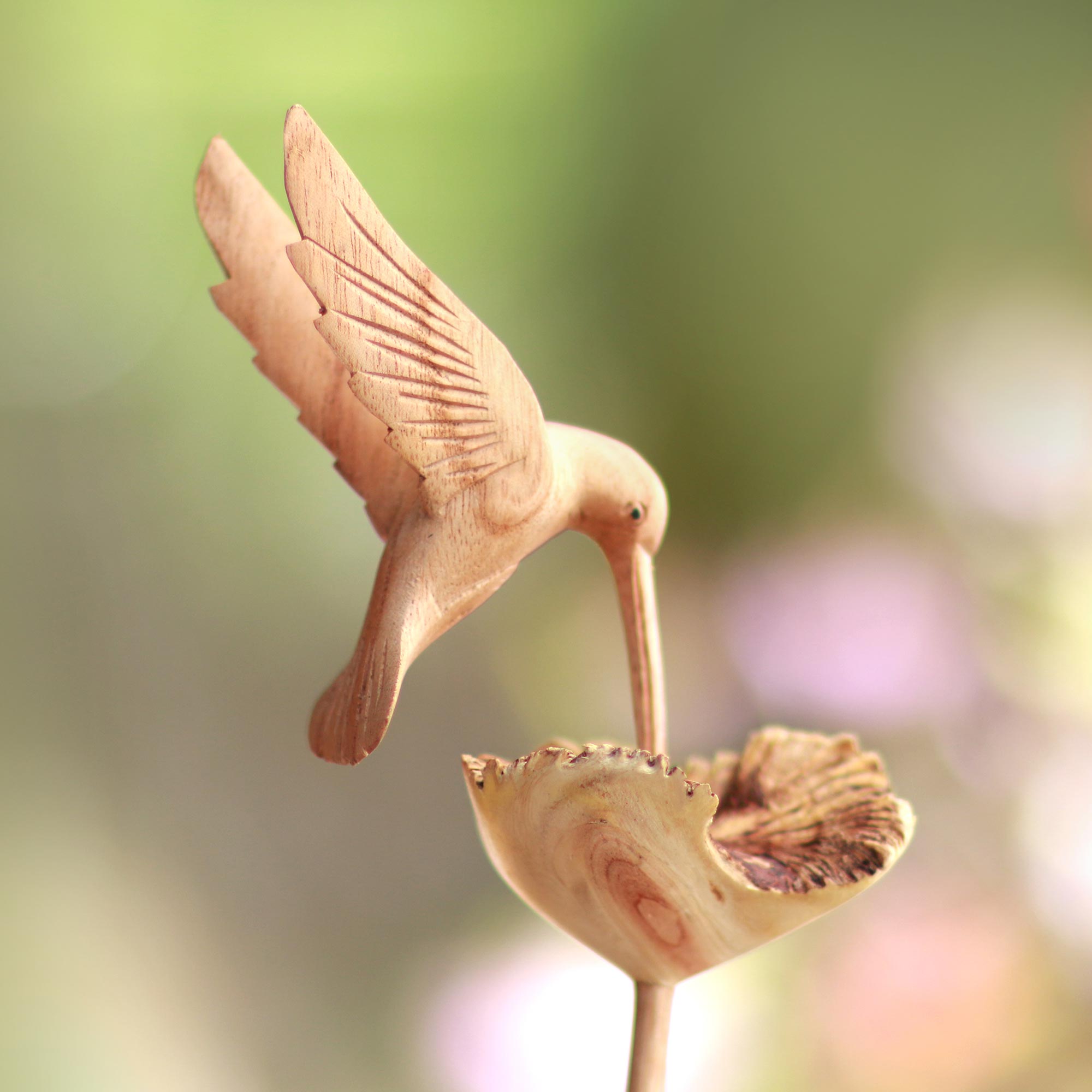 Premium Hand-Carved Hummingbird Sculpture – Nature-Inspired Home Decor from Bali