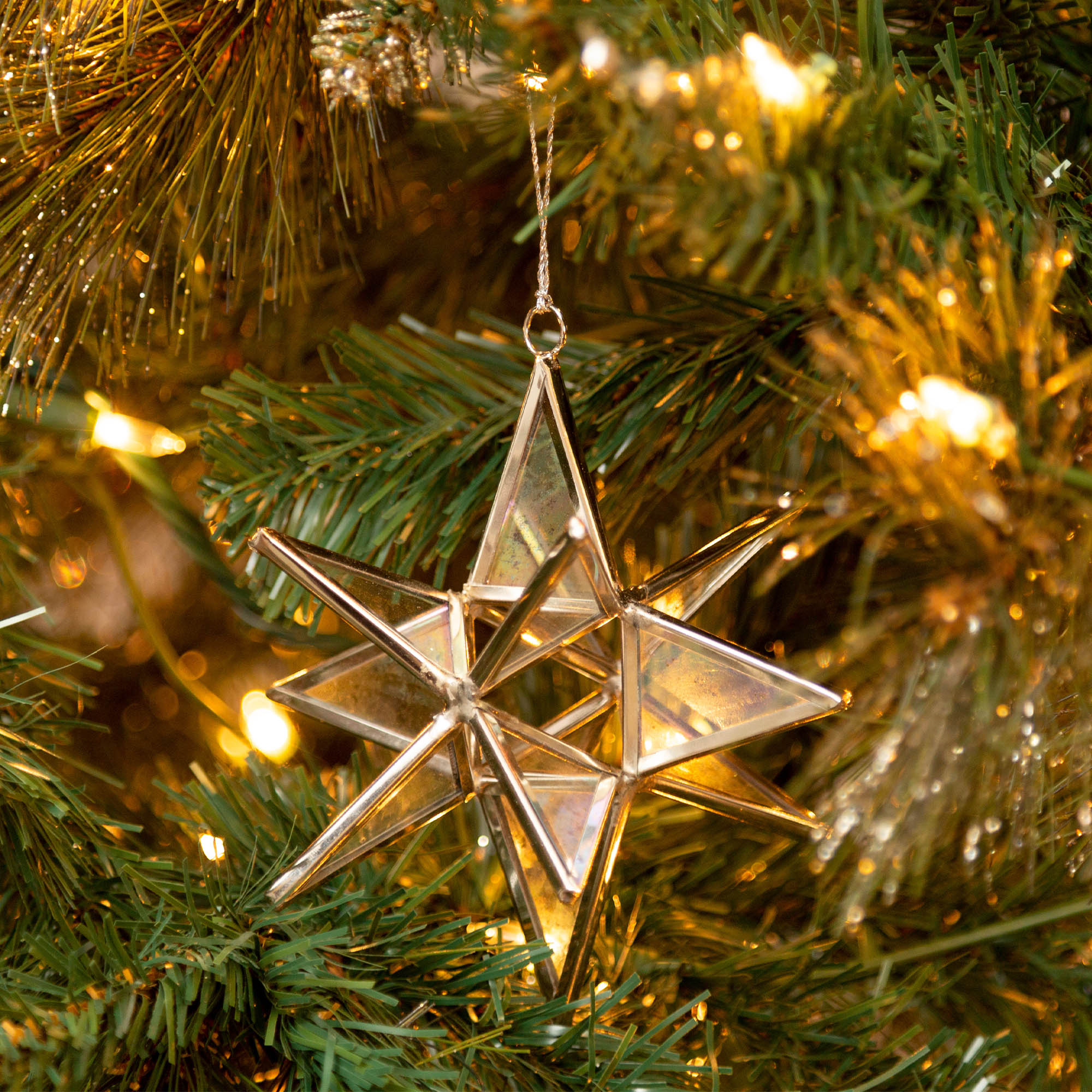 Premium Handcrafted Moravian Star Ornament | Fair Trade Stained Glass Decor