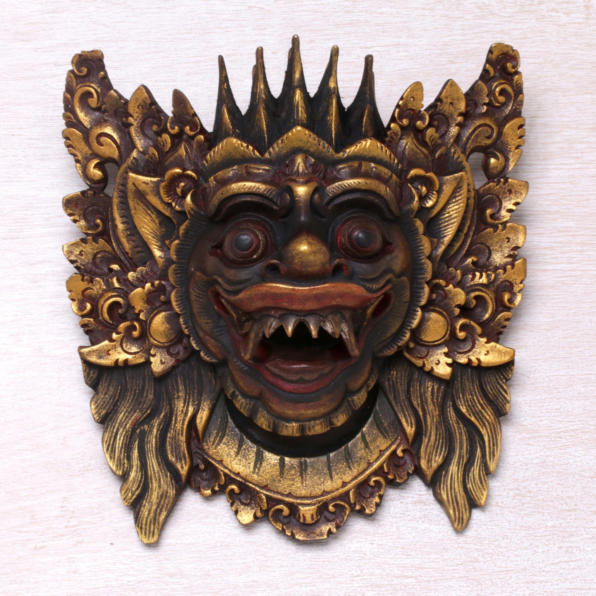 Premium Narasinga Hindu Wall Mask - Handcrafted Spiritual Decor