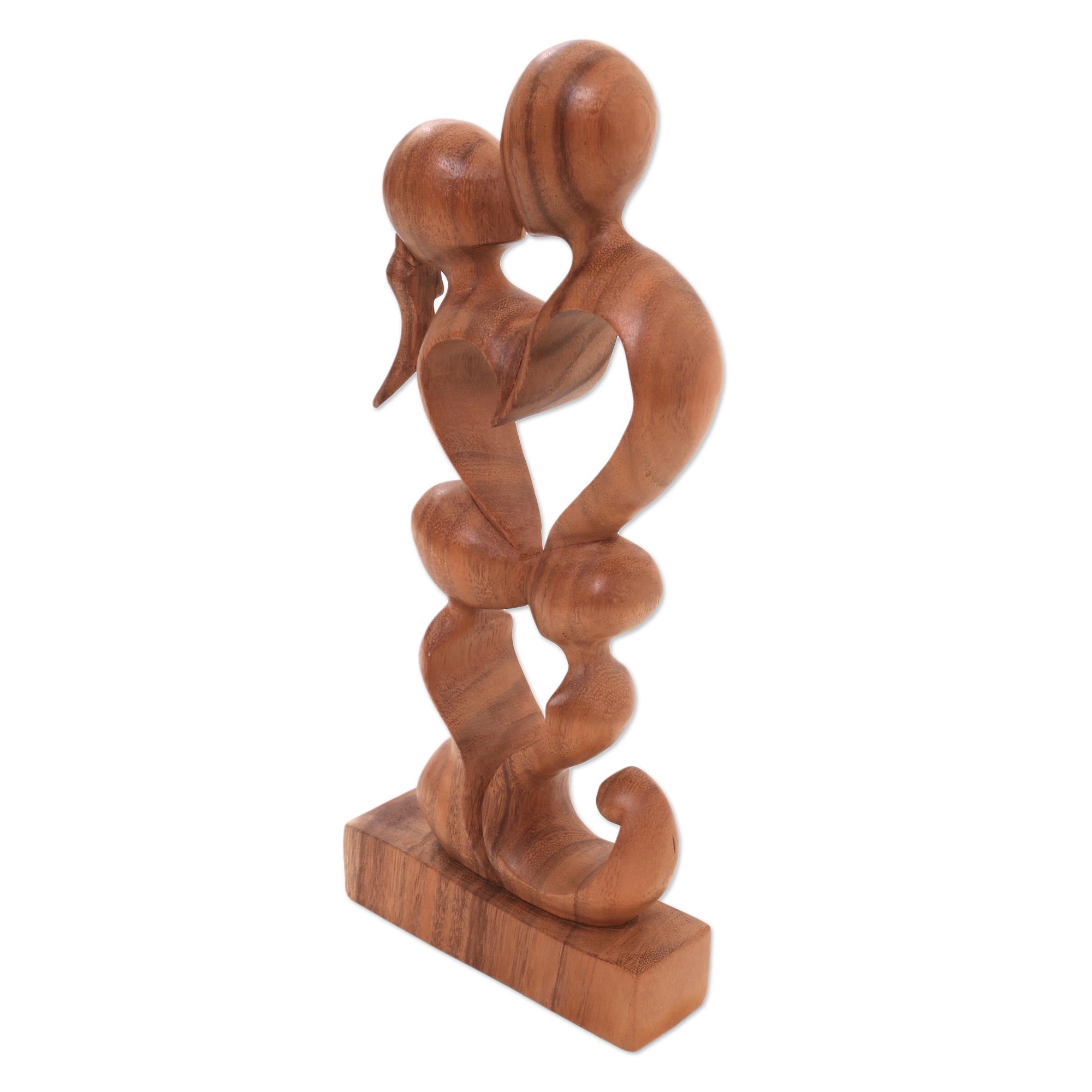 Premium Harmony Romantic Suar Wood Sculpture - Family Love Tribute