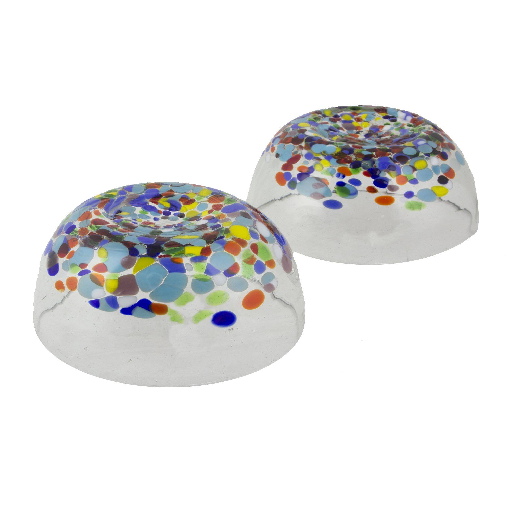 Premium Handcrafted Multicolor Glass Bowls - Set of 2