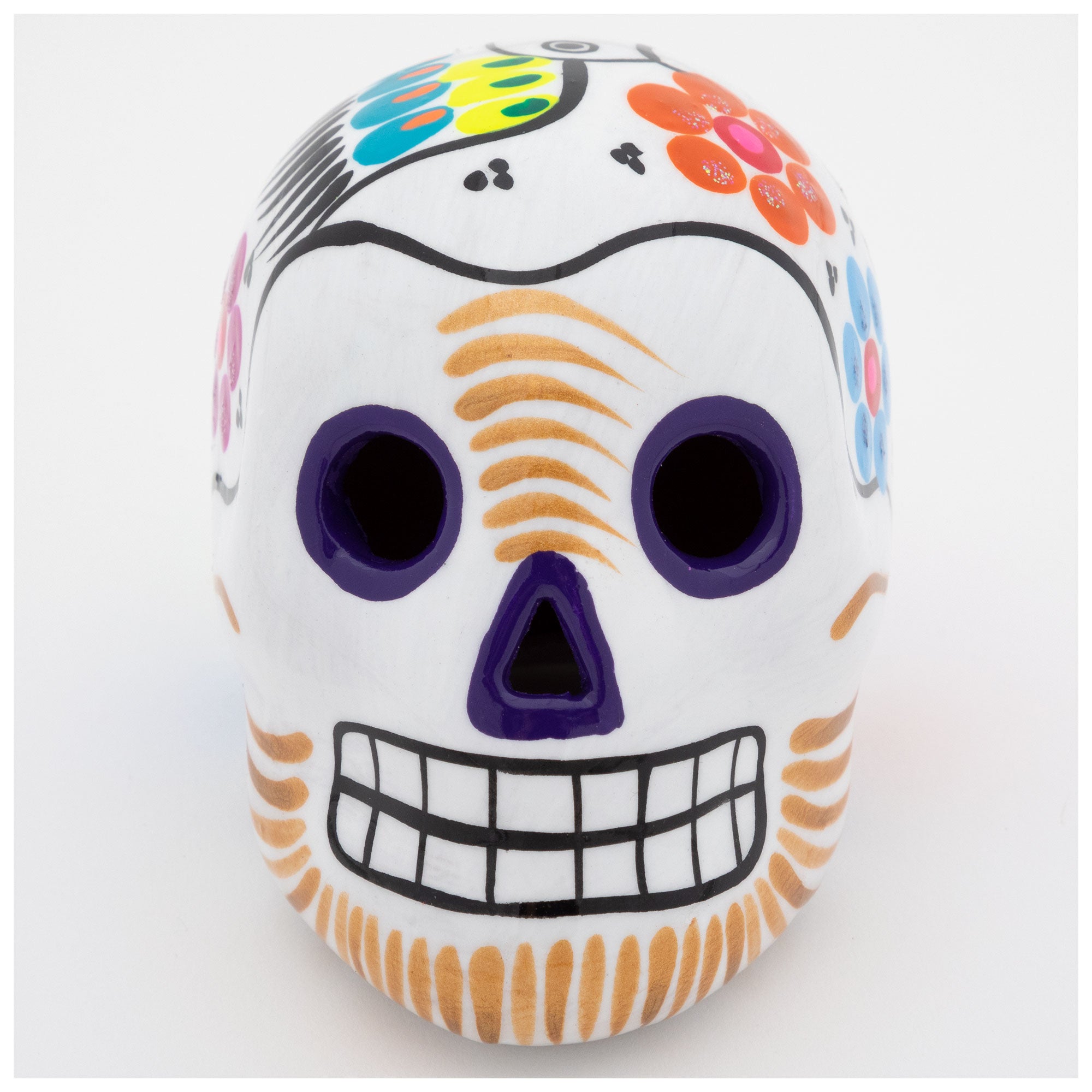 Premium Hand-Painted Ceramic Skull Art Piece