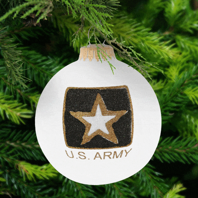 Premium Hand-Painted U.S. Army Glass Ornament - Heirloom Tribute