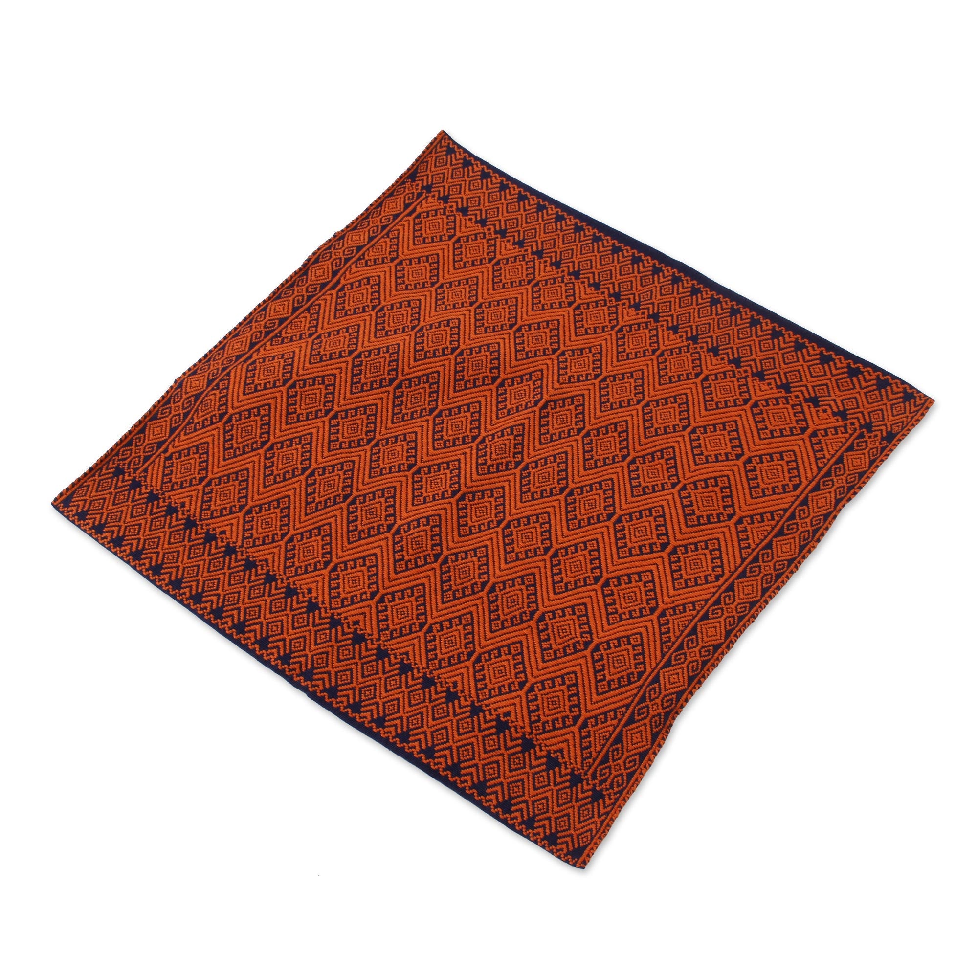 Premium Handwoven Geometric Cotton Cushion Cover - Sunrise & Midnight Design