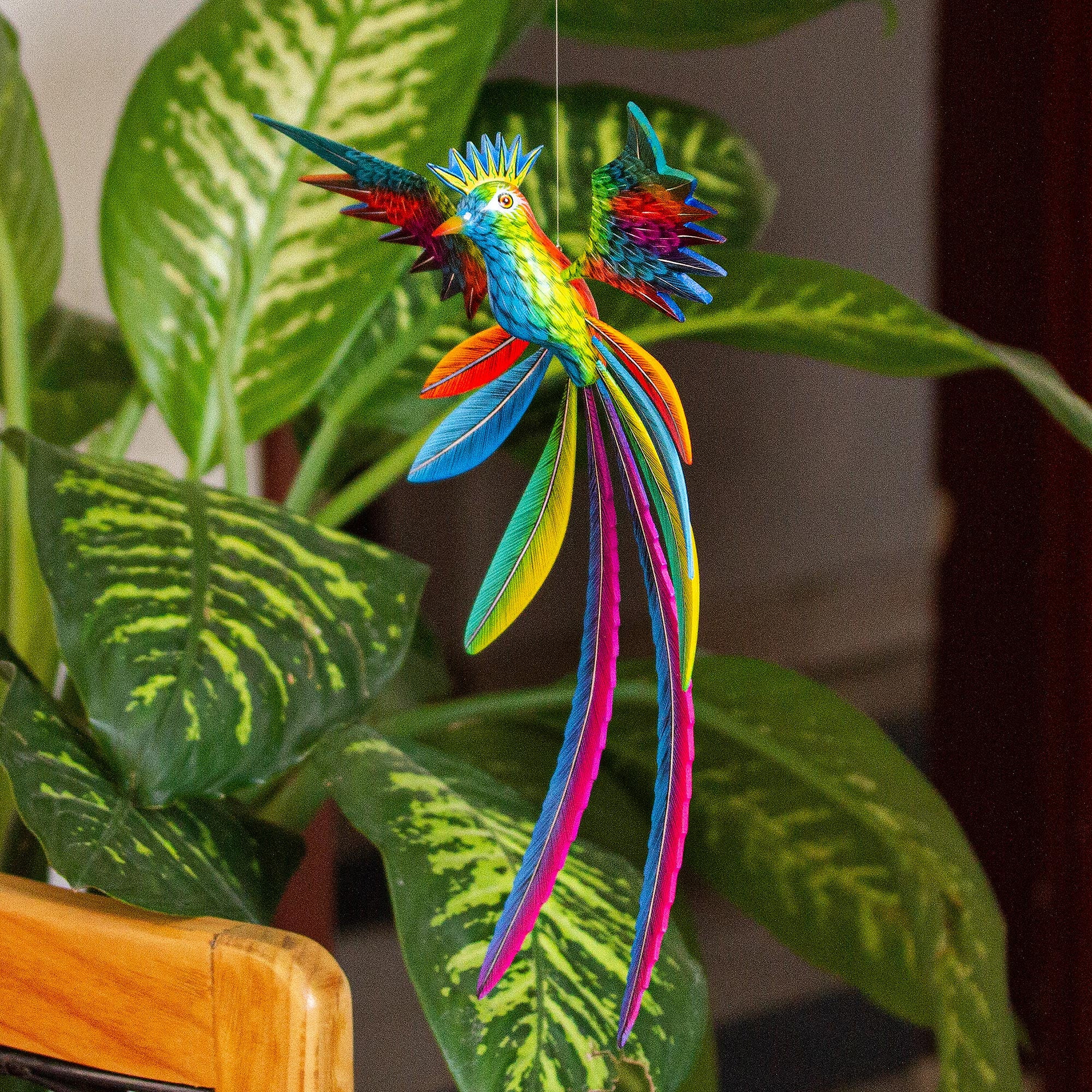 Premium Handcrafted Quetzal Alebrije Sculpture - Psychedelic Wood Art