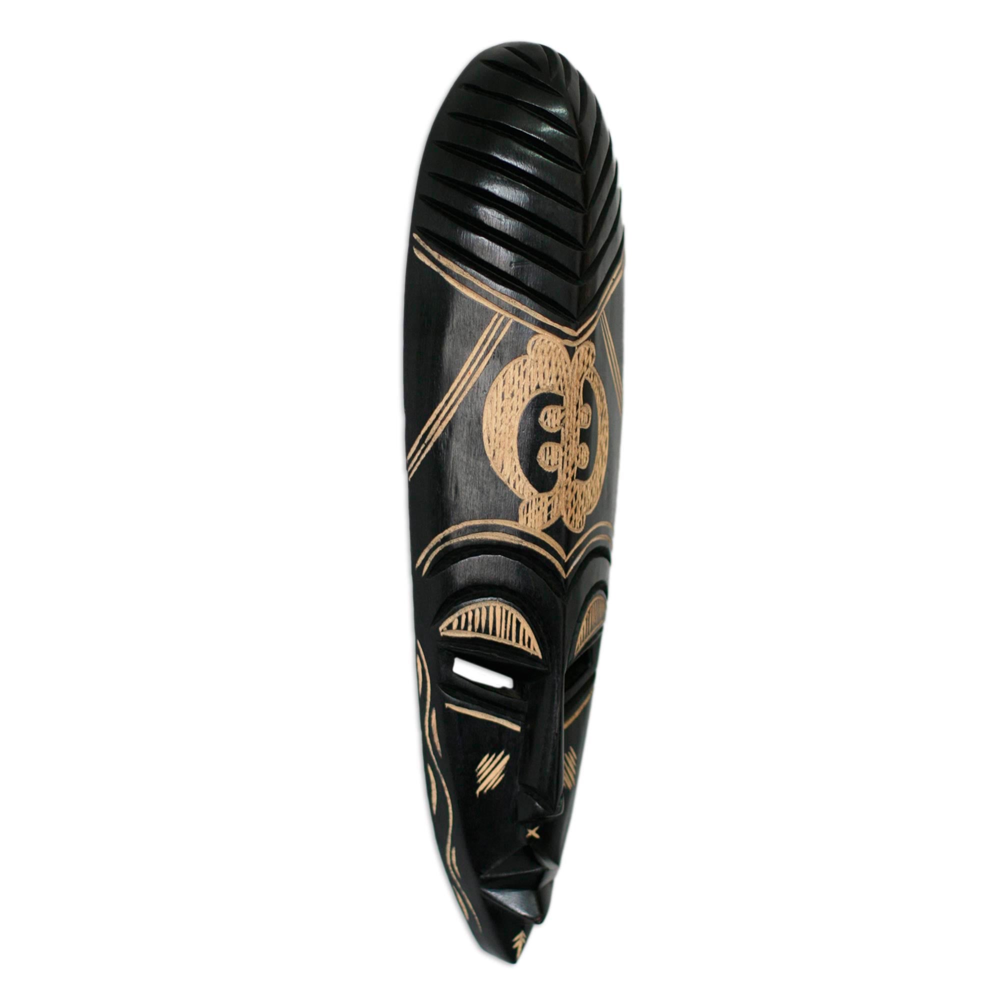Premium African Wood Mask - God is My Guide
