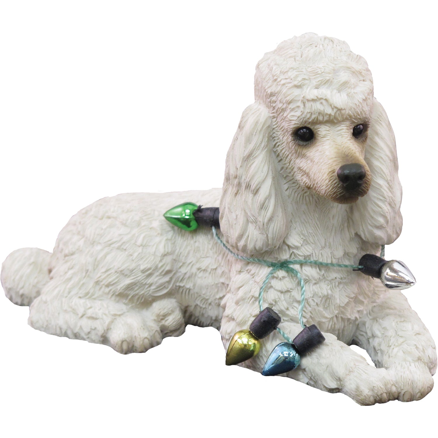 Premium Sitting White Poodle Christmas Ornament - Handcrafted Holiday Decor