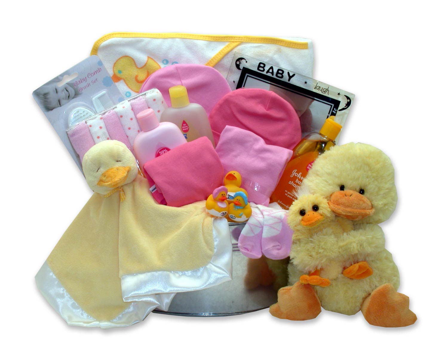 Premium Bath Time Baby Gift Basket - Pink