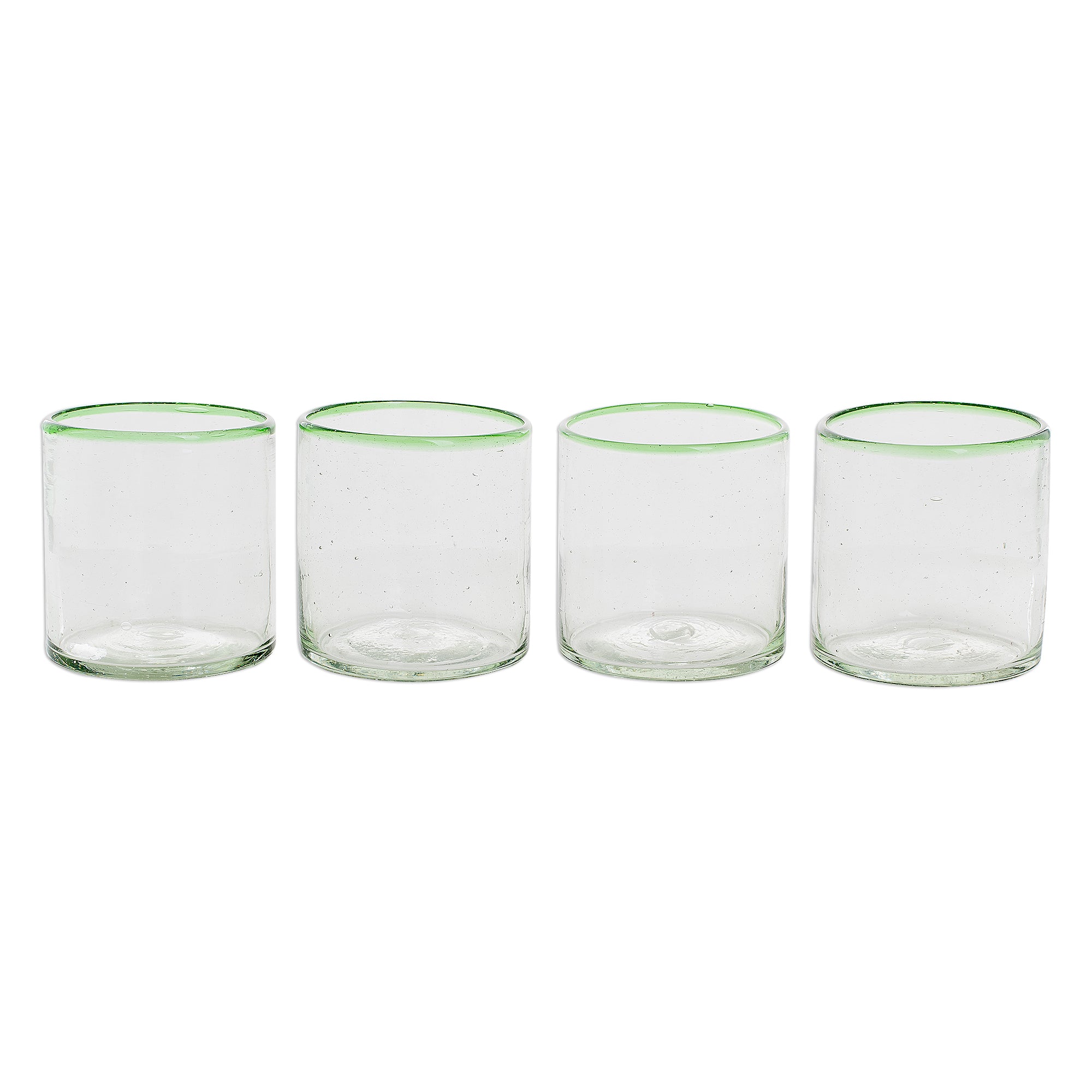 Premium Eco-Friendly Recycled Glass Juice Glasses - Set of 4
