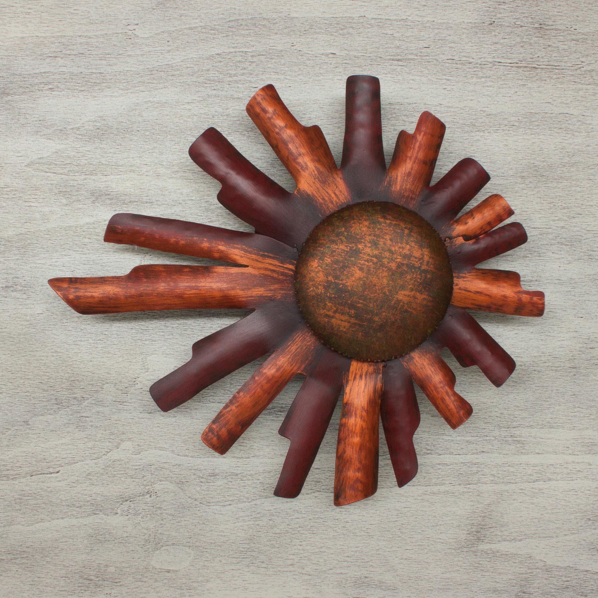 Premium Dual Sun Sculpture - Handcrafted Mexican Steel Wall Art