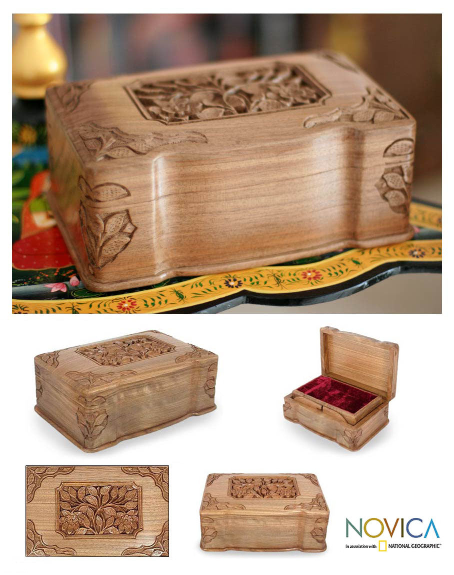 Premium Eternal Attraction Floral Wood Jewelry Box - Handcrafted Luxury
