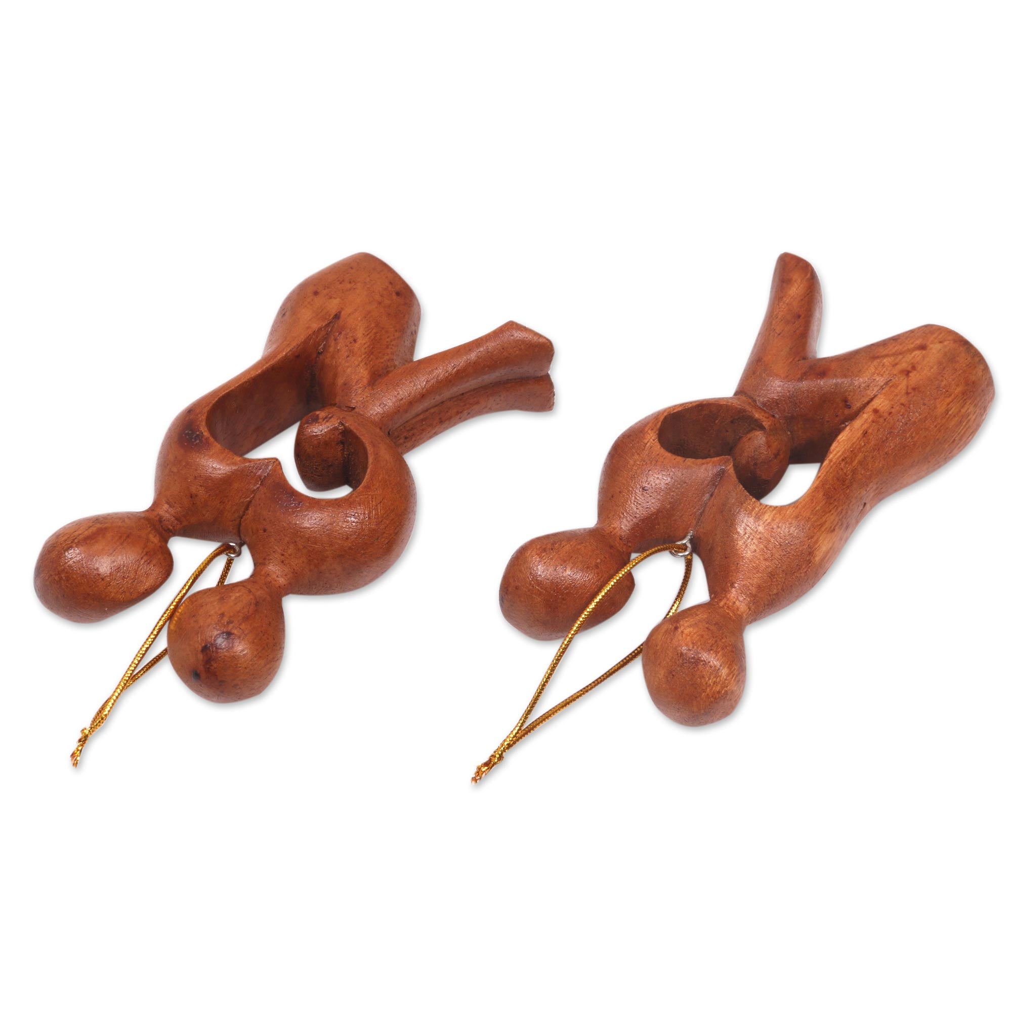 Premium Hand-Carved Heart Shaped Romantic Wood Sculpture - Look Into My Eyes 2