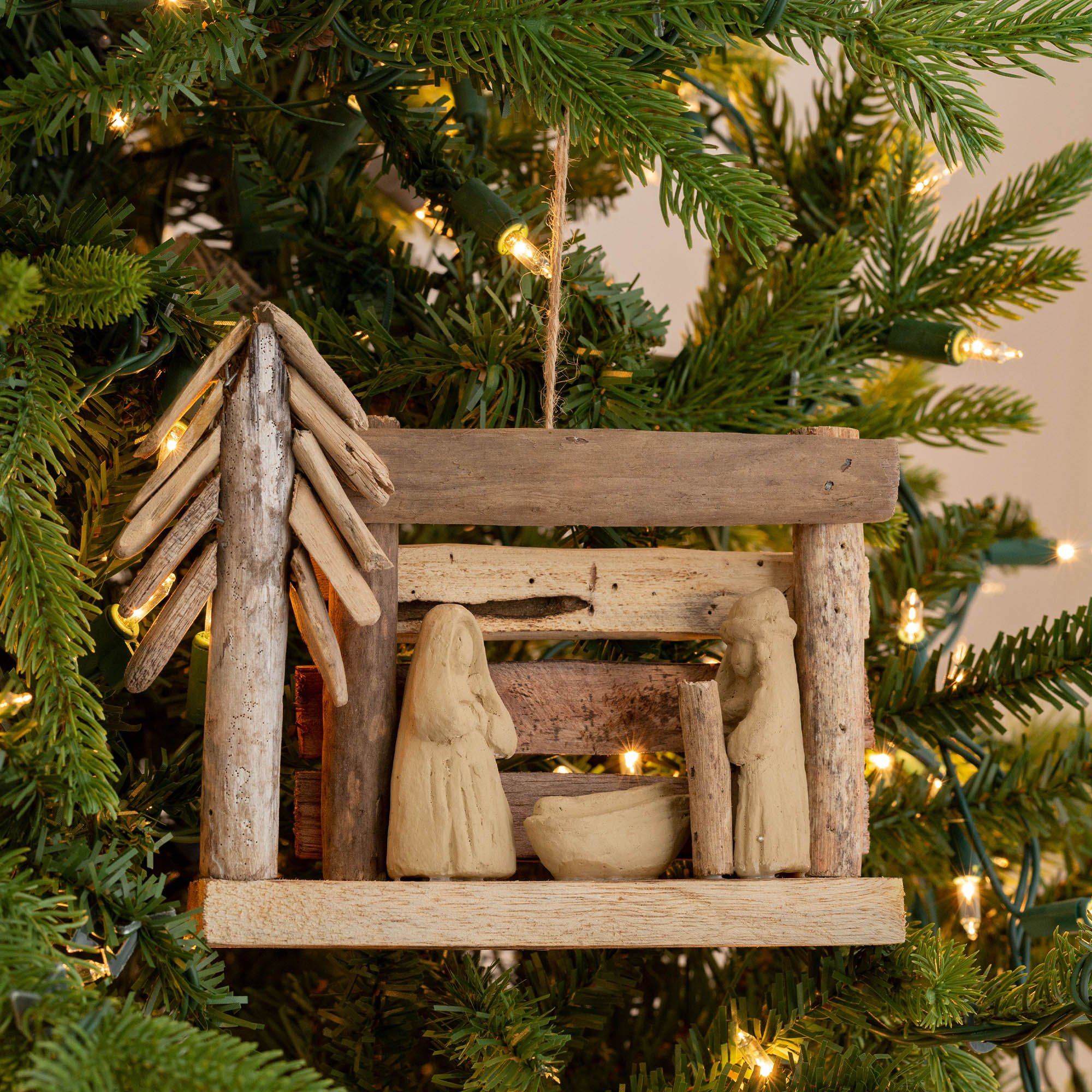 Premium Handmade Recycled Driftwood Christmas Ornament | Fair Trade & Eco-Friendly