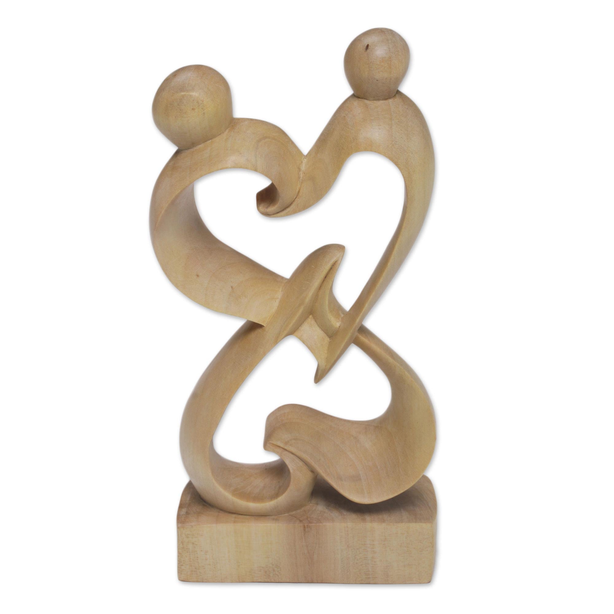 Premium Handcrafted Balinese Love Statue – Abstract Crocodile Wood Art