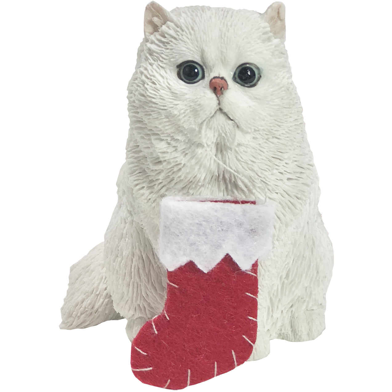 Premium White Persian Cat Christmas Ornament - Handcrafted Collectible
