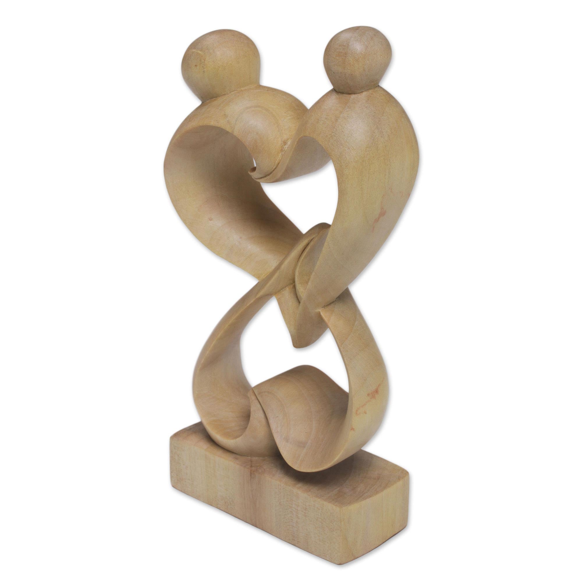 Premium Handcrafted Balinese Love Statue – Abstract Crocodile Wood Art