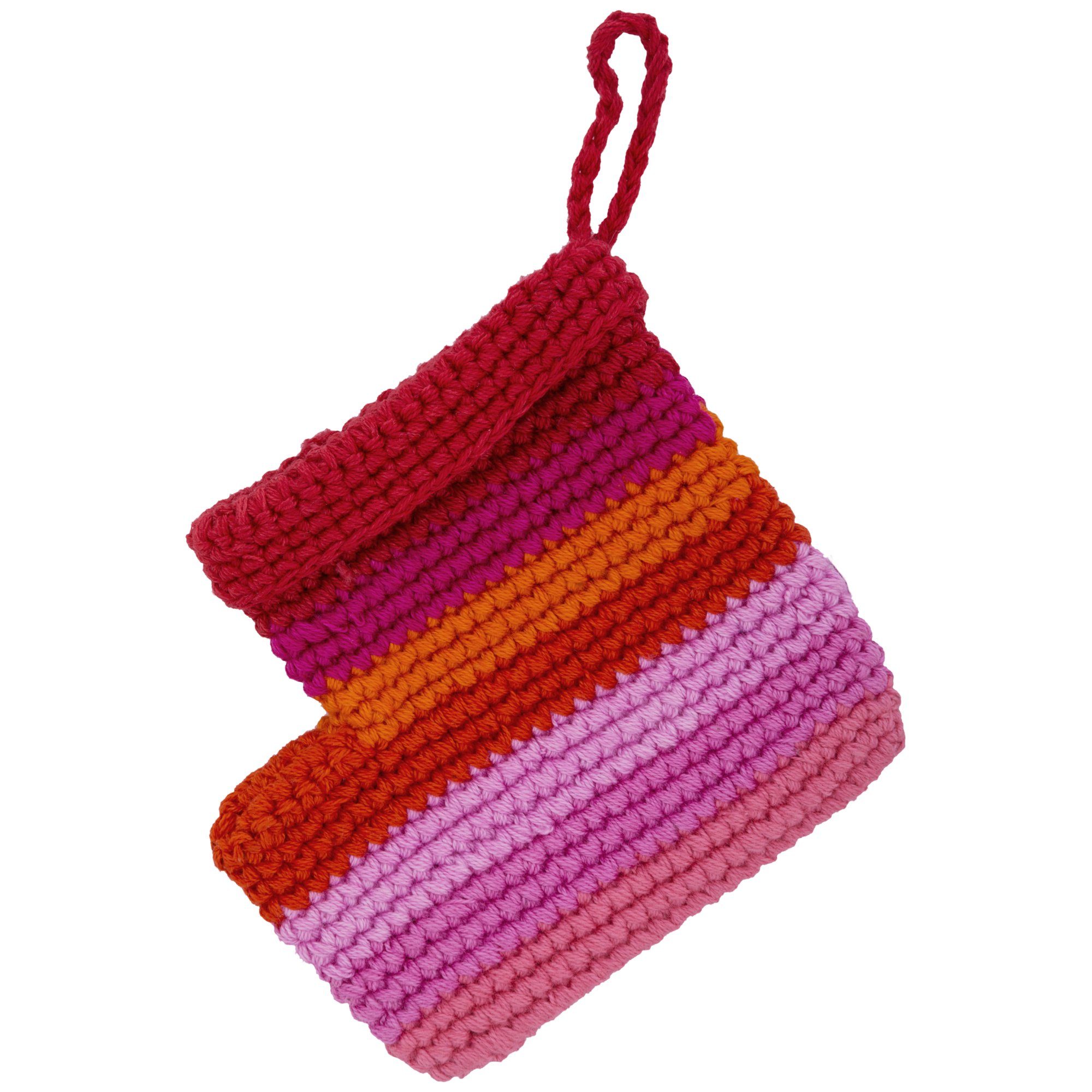 Premium Hand-Crocheted Stocking Ornament - Holiday Magic