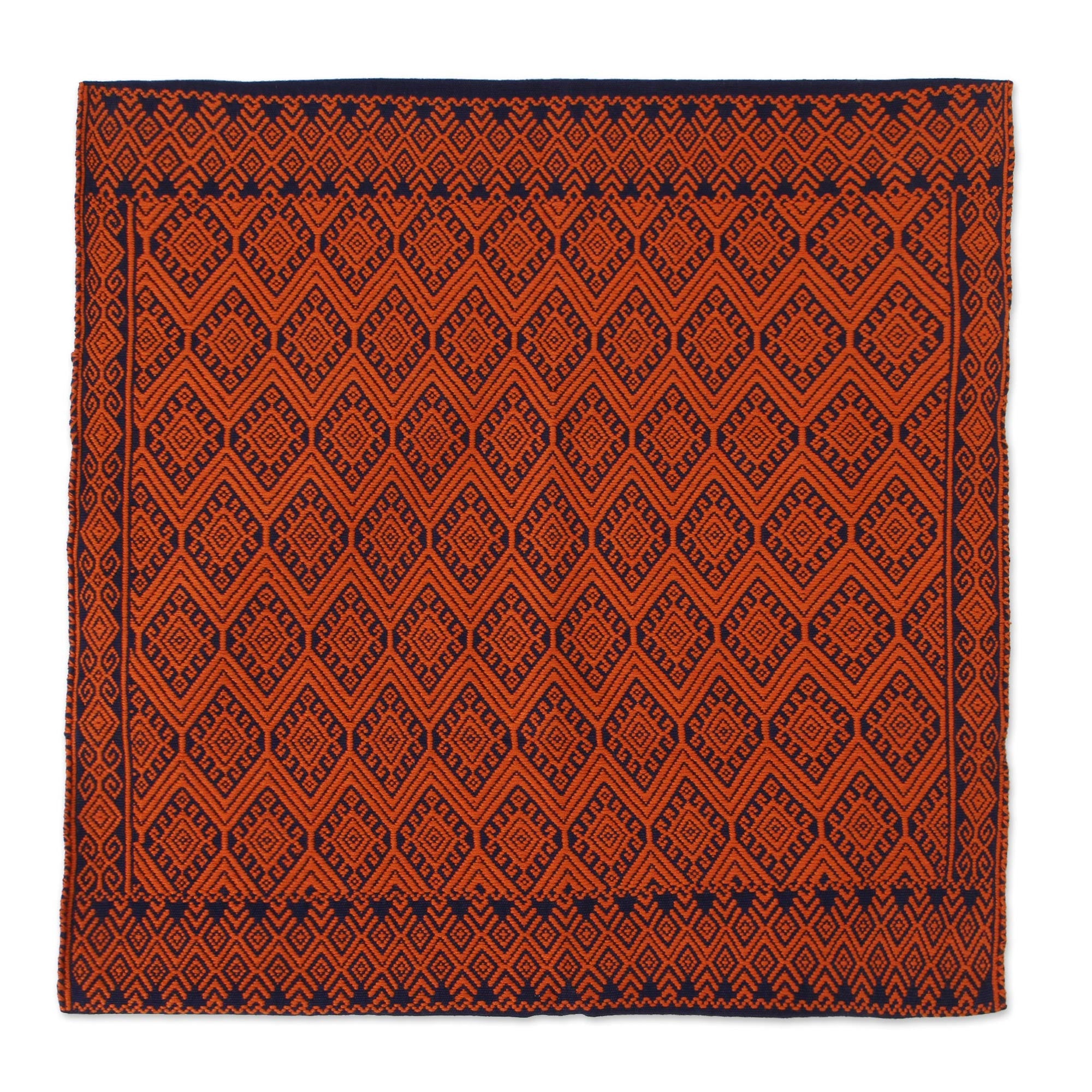 Premium Handwoven Geometric Cotton Cushion Cover - Sunrise & Midnight Design