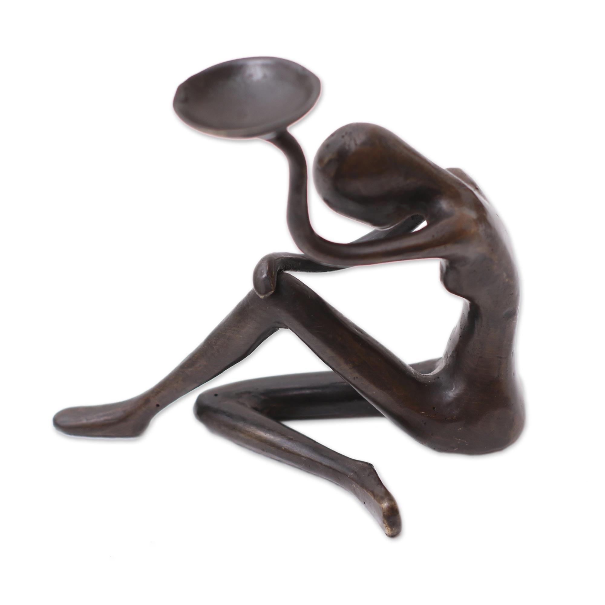 Premium Balinese Bronze Ballet Bowl Figurine - Antiqued Finish