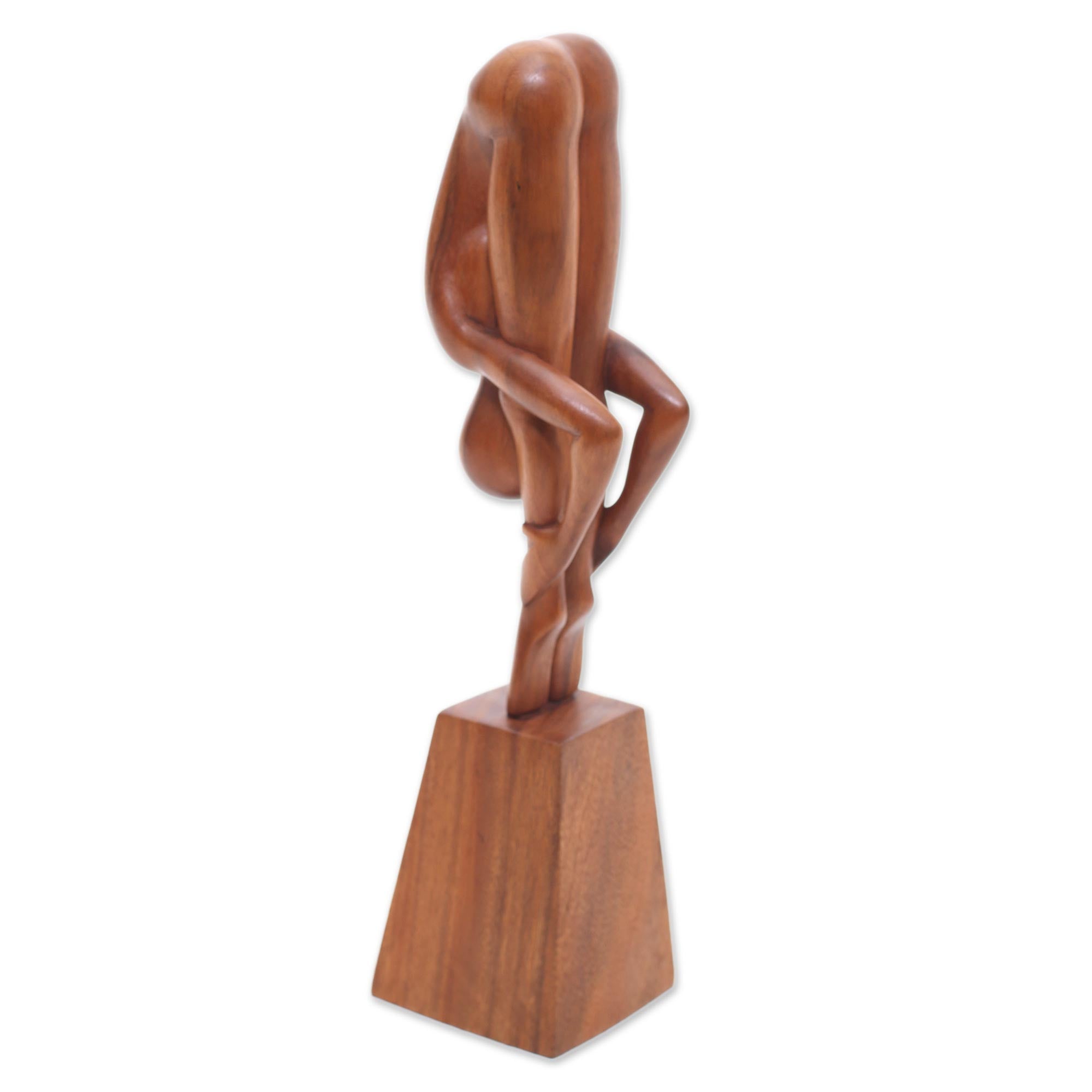 Premium Hand-Carved Suar Wood Yoga Sculpture – Ultimate Bali Art Piece