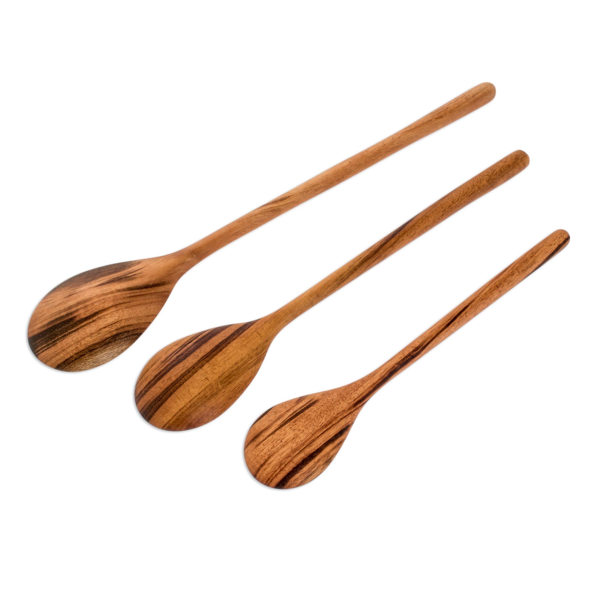 Peten Trio Premium Wooden Serving Spoons Set – Handcrafted Elegance