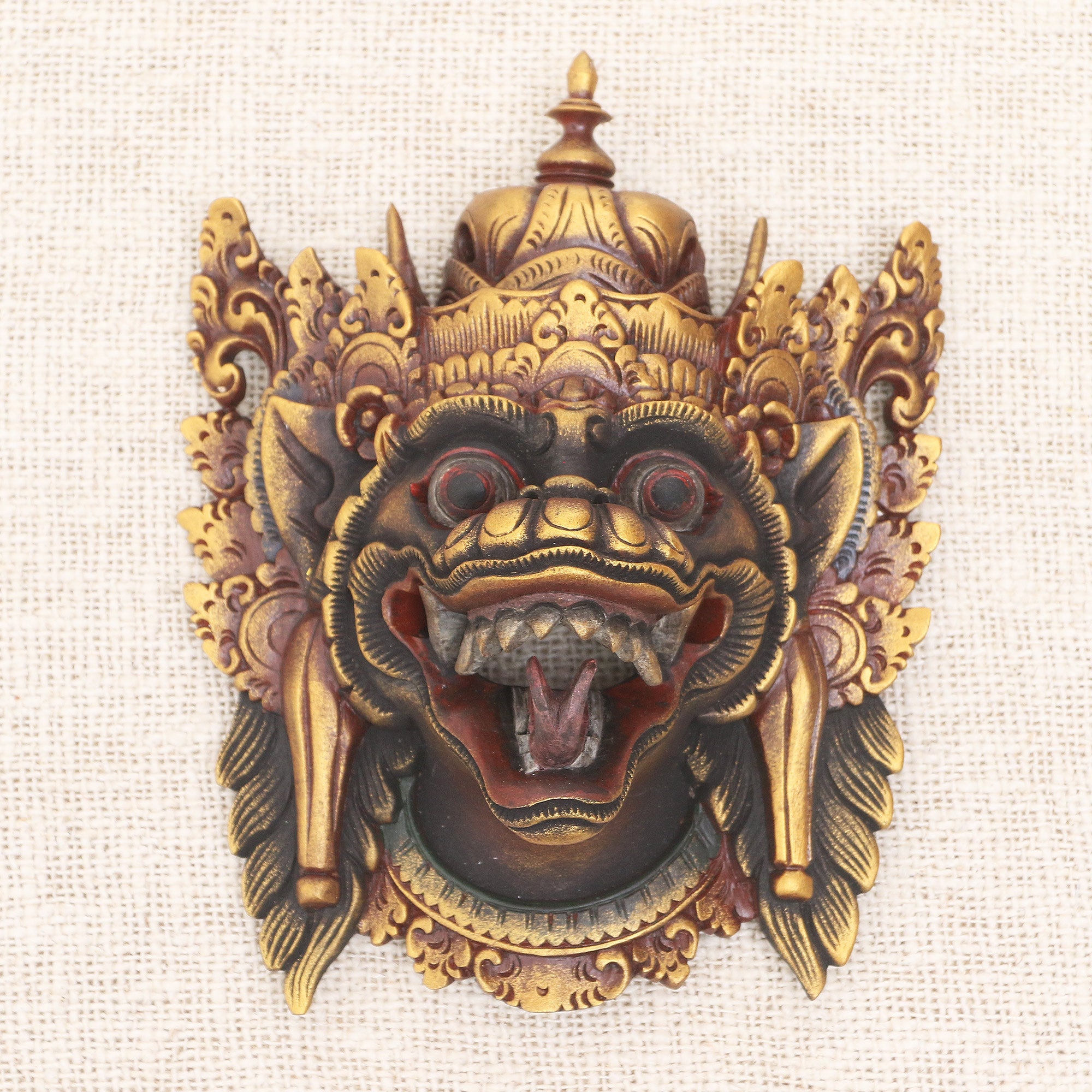 Premium Naga Basuki Balinese Dragon Wood Mask - Handcrafted Wall Art