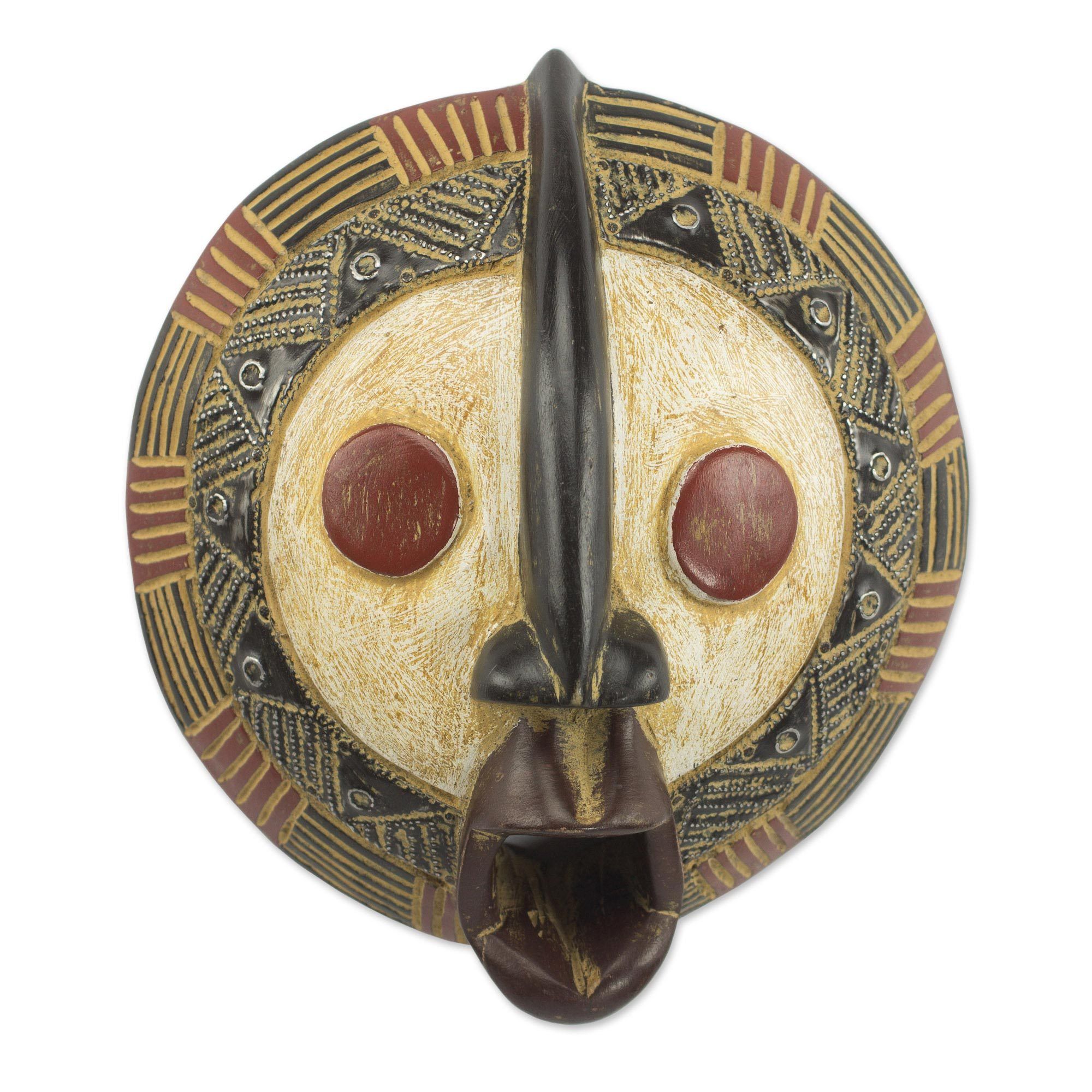 Premium Handcrafted Yeau Ghanaian Wall Mask - Symbol of Brightness