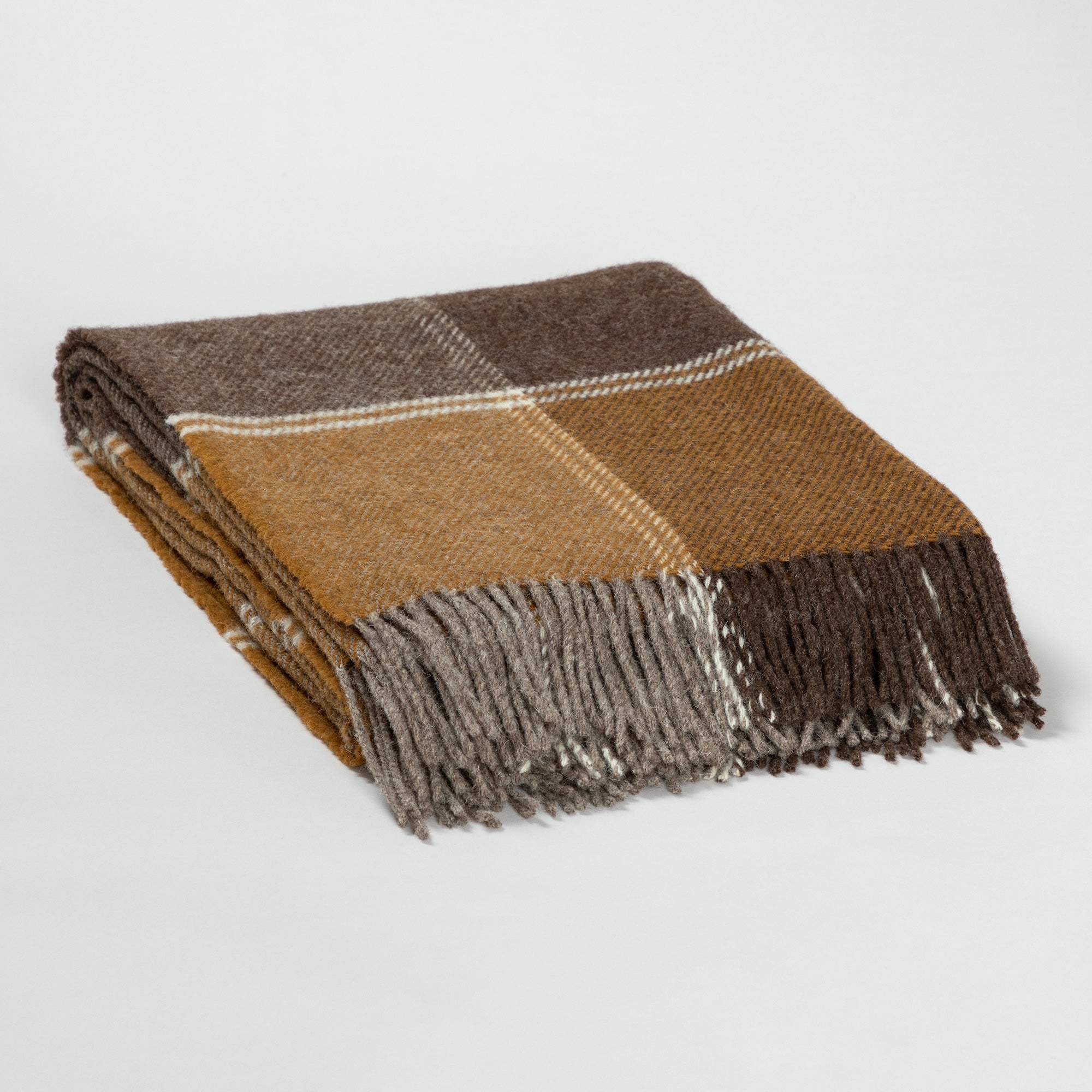 Premium Ukrainian 100% Wool Fringed Throw Blanket - Ultimate Warmth & Style