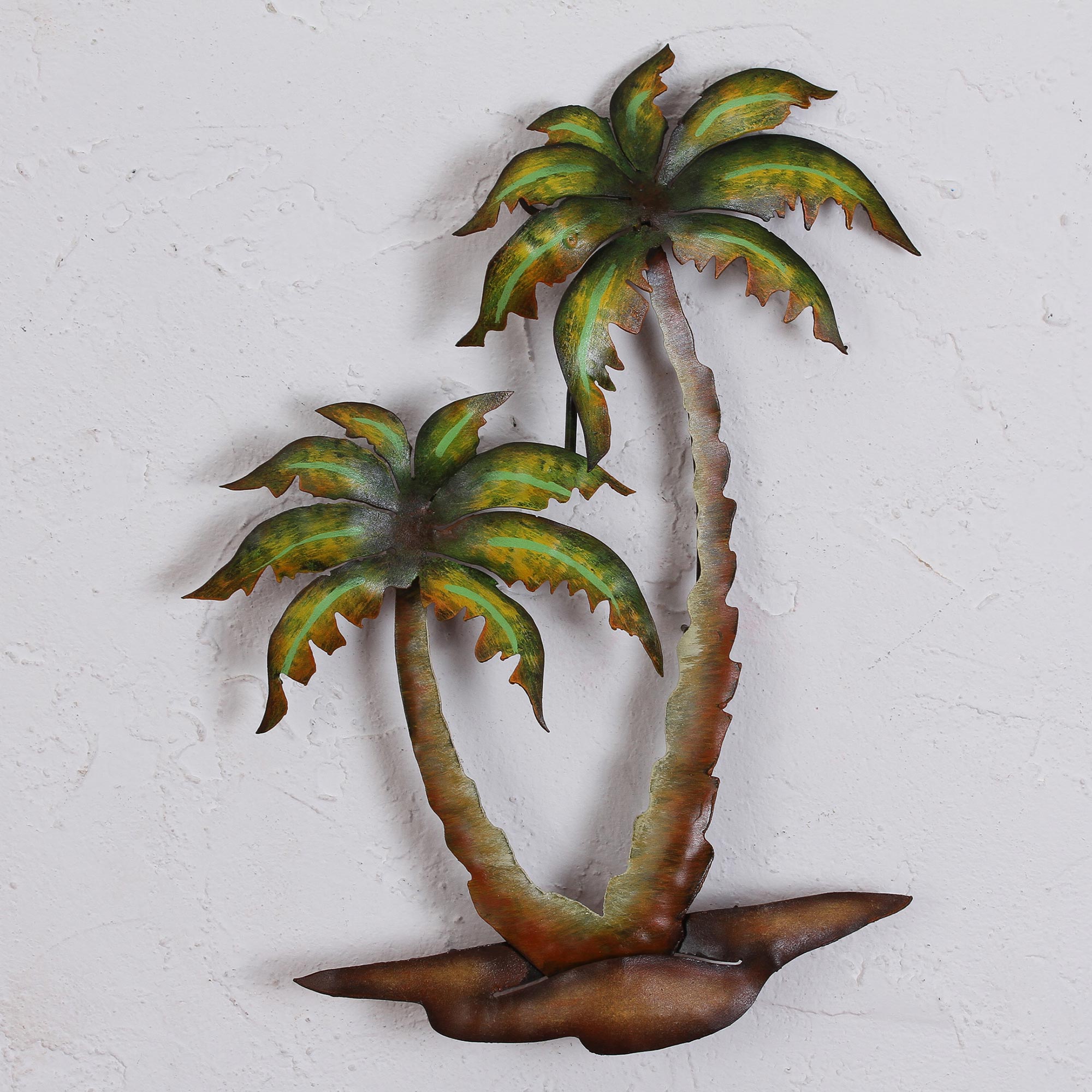 Premium Handcrafted Steel Palm Tree Wall Art - Mexican Artisan Design