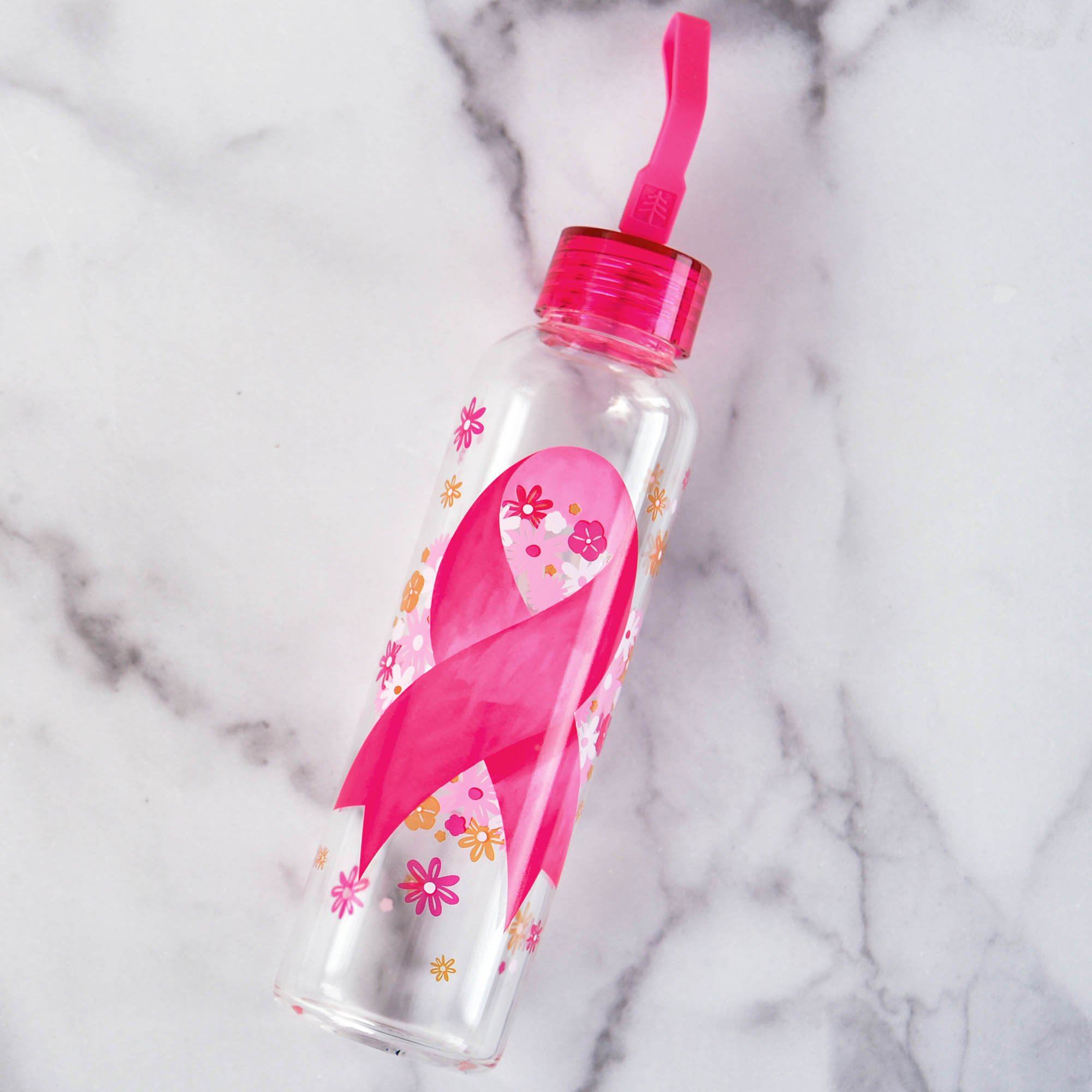 Premium Hope Strength Courage Glass Water Bottle - Eco-Friendly & Inspirational