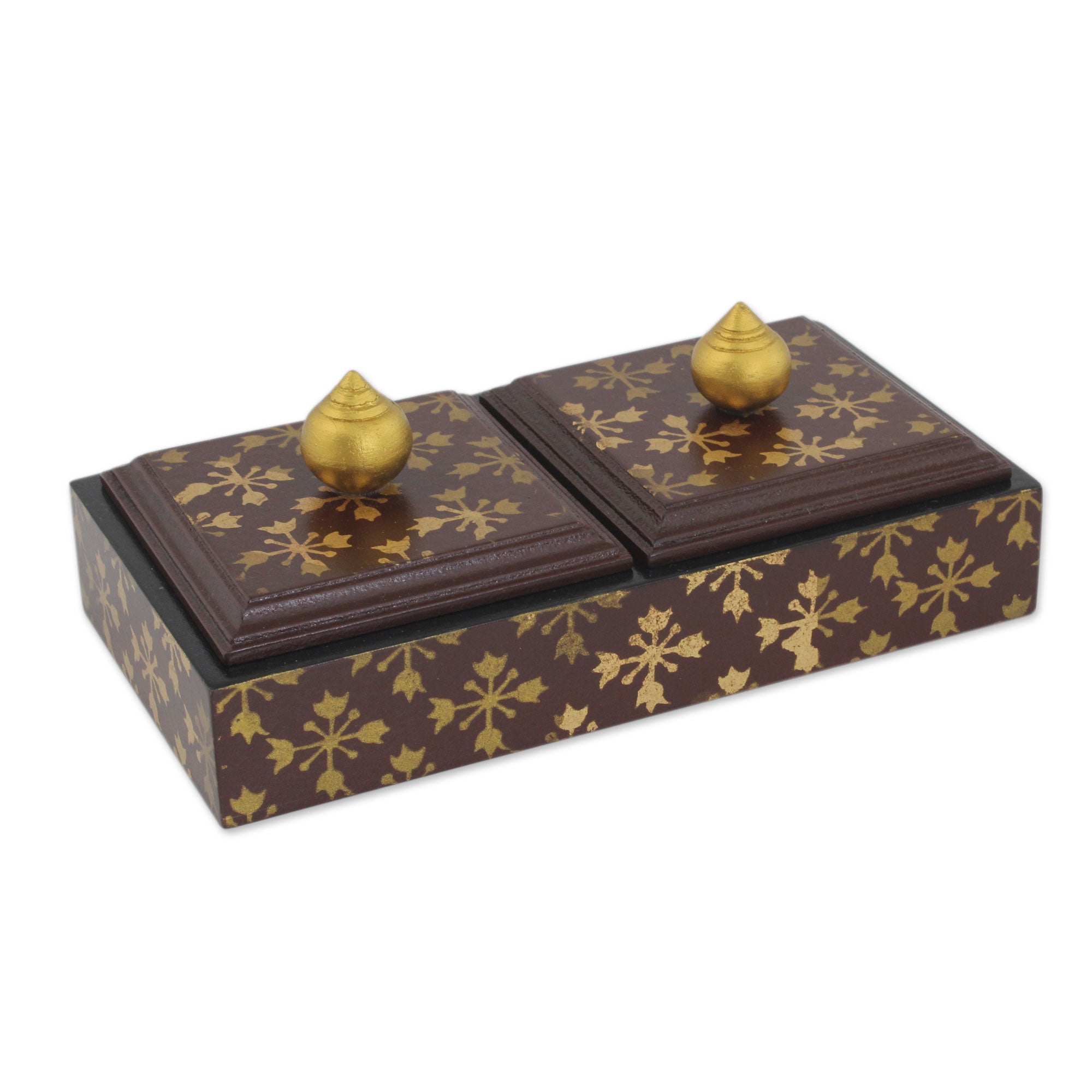 Premium Stupa Treasures Jewelry Box - Handcrafted Thai Artisan Design with Velvet Lining