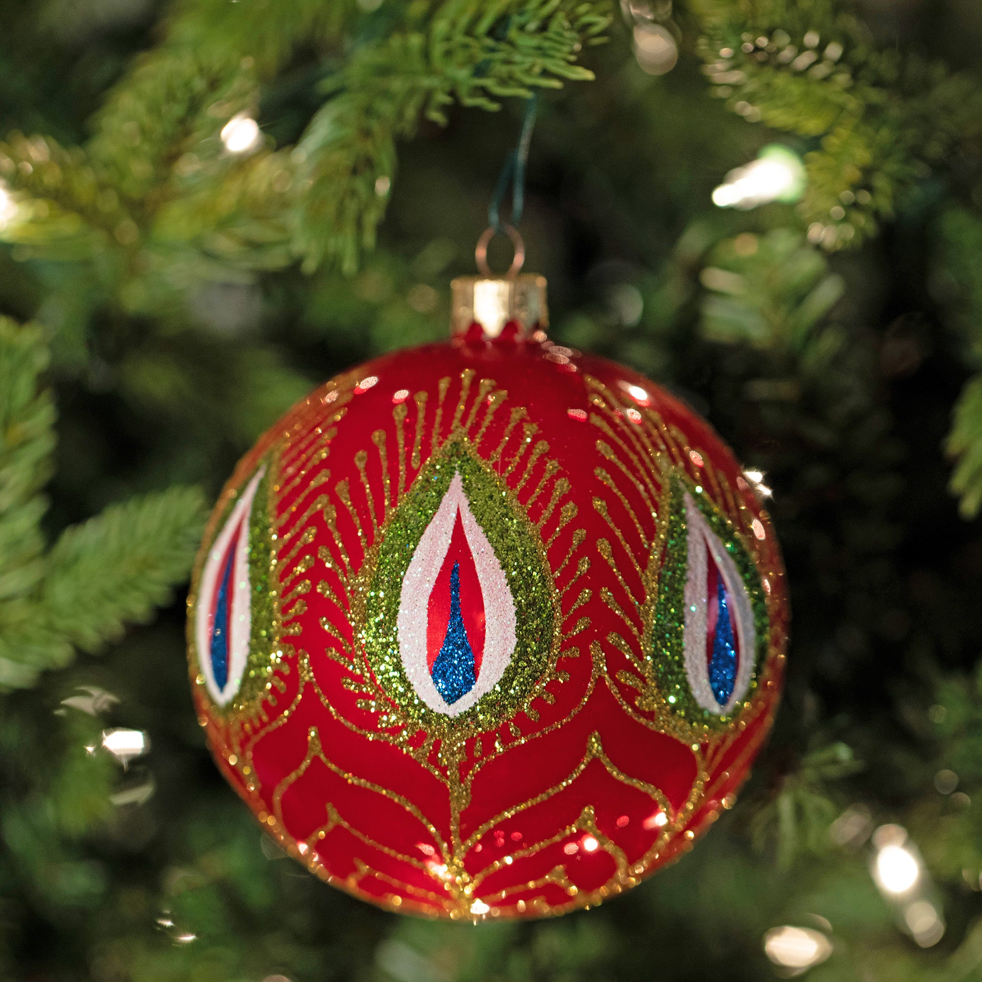 Premium Ukrainian Handmade Christmas Glass Ornament - Unique Holiday Decor