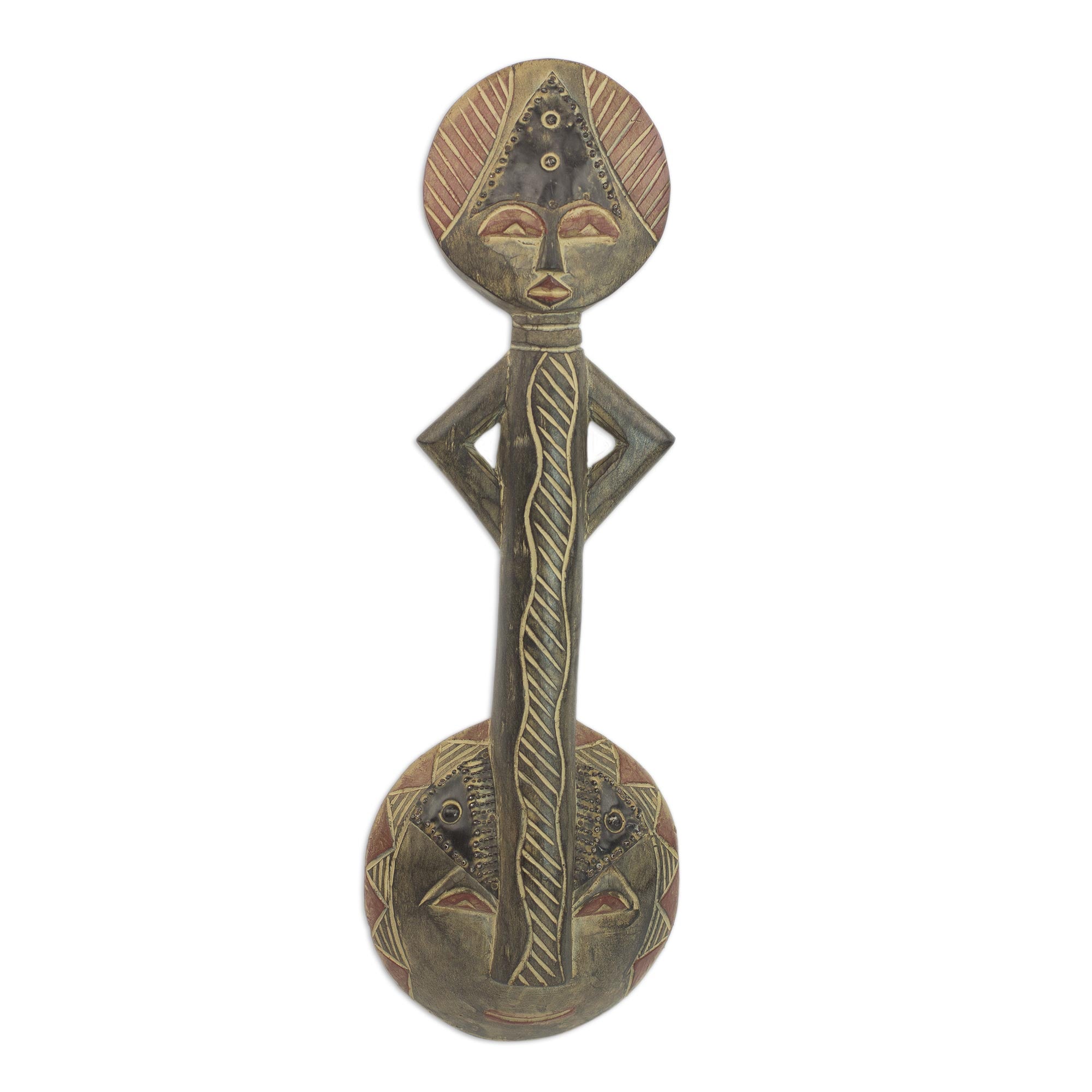 Premium Progress Wood Mask - Handcrafted African Art