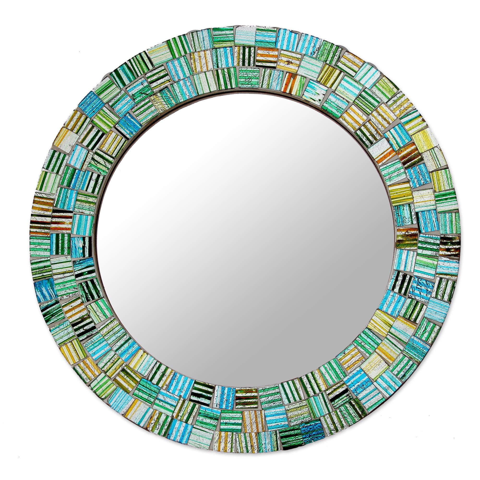 Premium Aqua Trellis Wall Mirror - Handcrafted Elegance