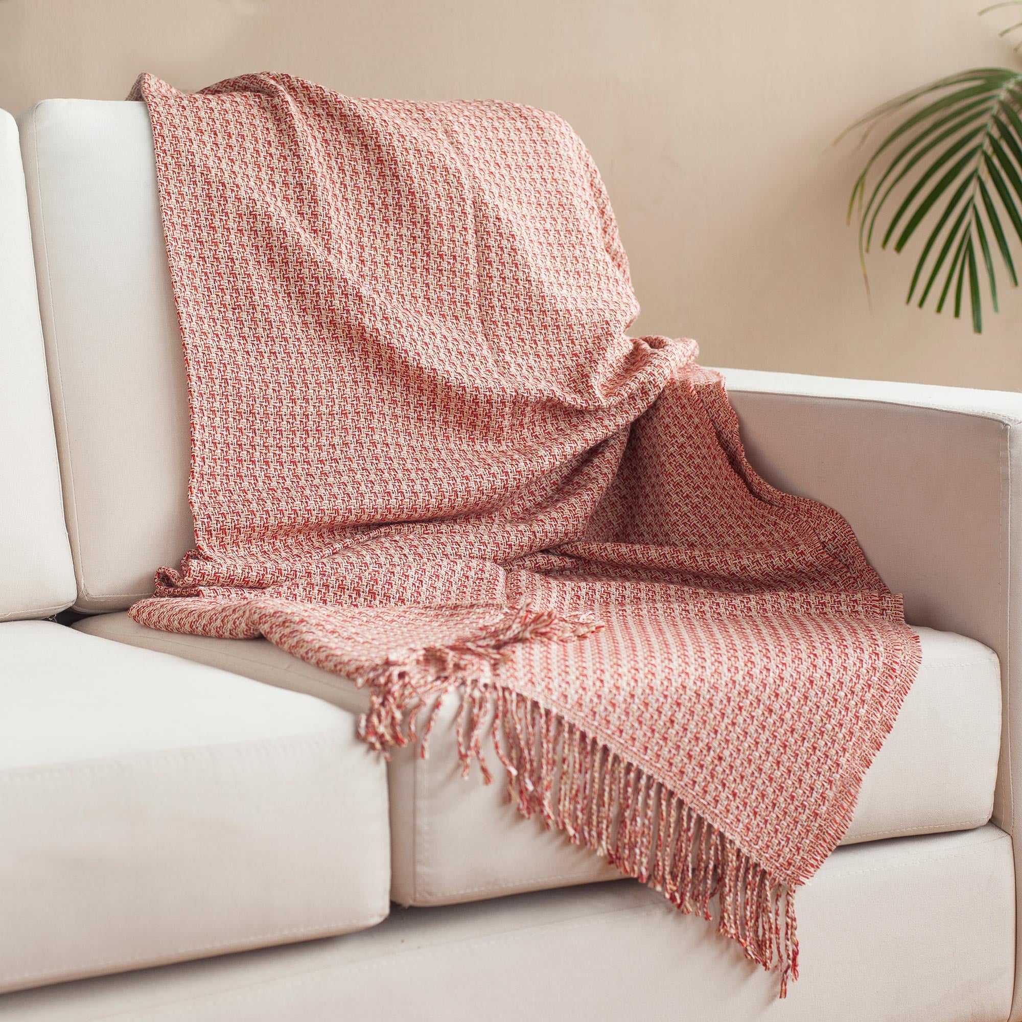 Premium Alpaca Blend Throw Blanket - Handcrafted in Peru with Flame Warm Design