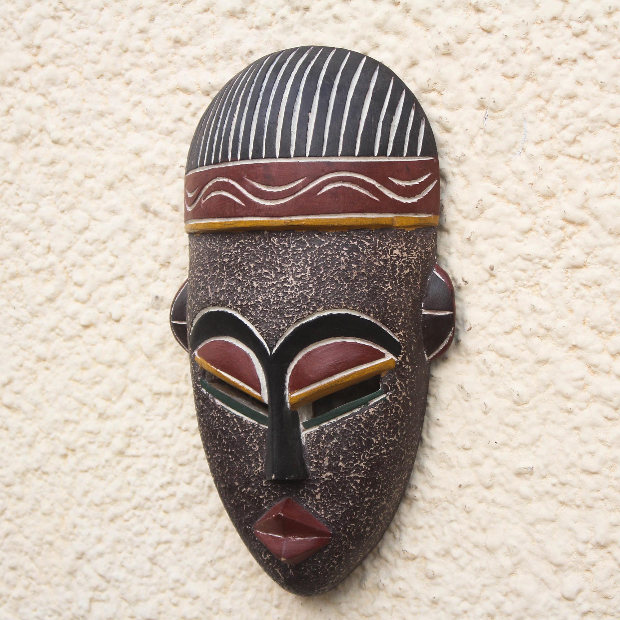 Premium Ethiopian Berber Wood Mask - Faadi