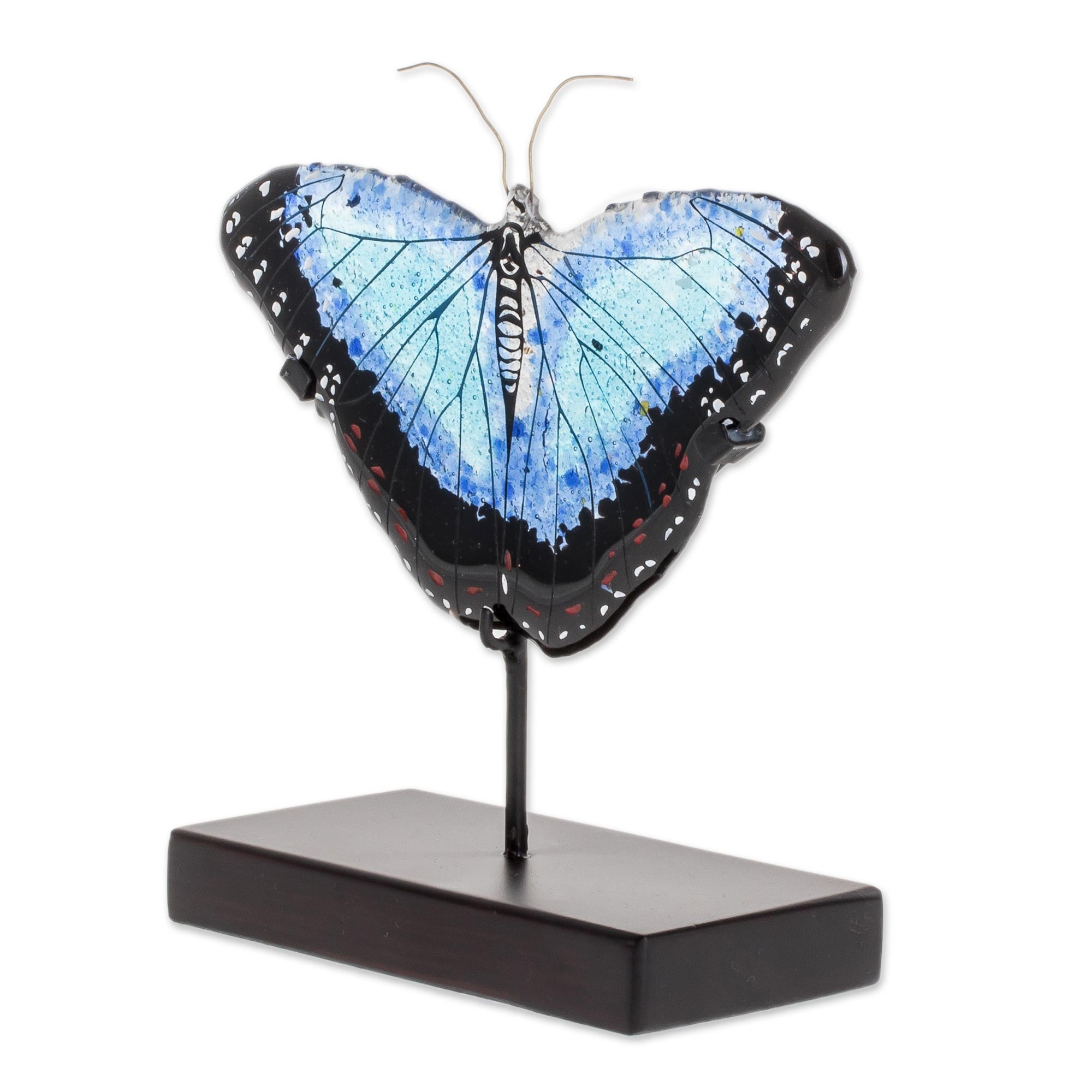 Premium Morpheus Butterfly Art Glass Sculpture – Handcrafted in El Salvador